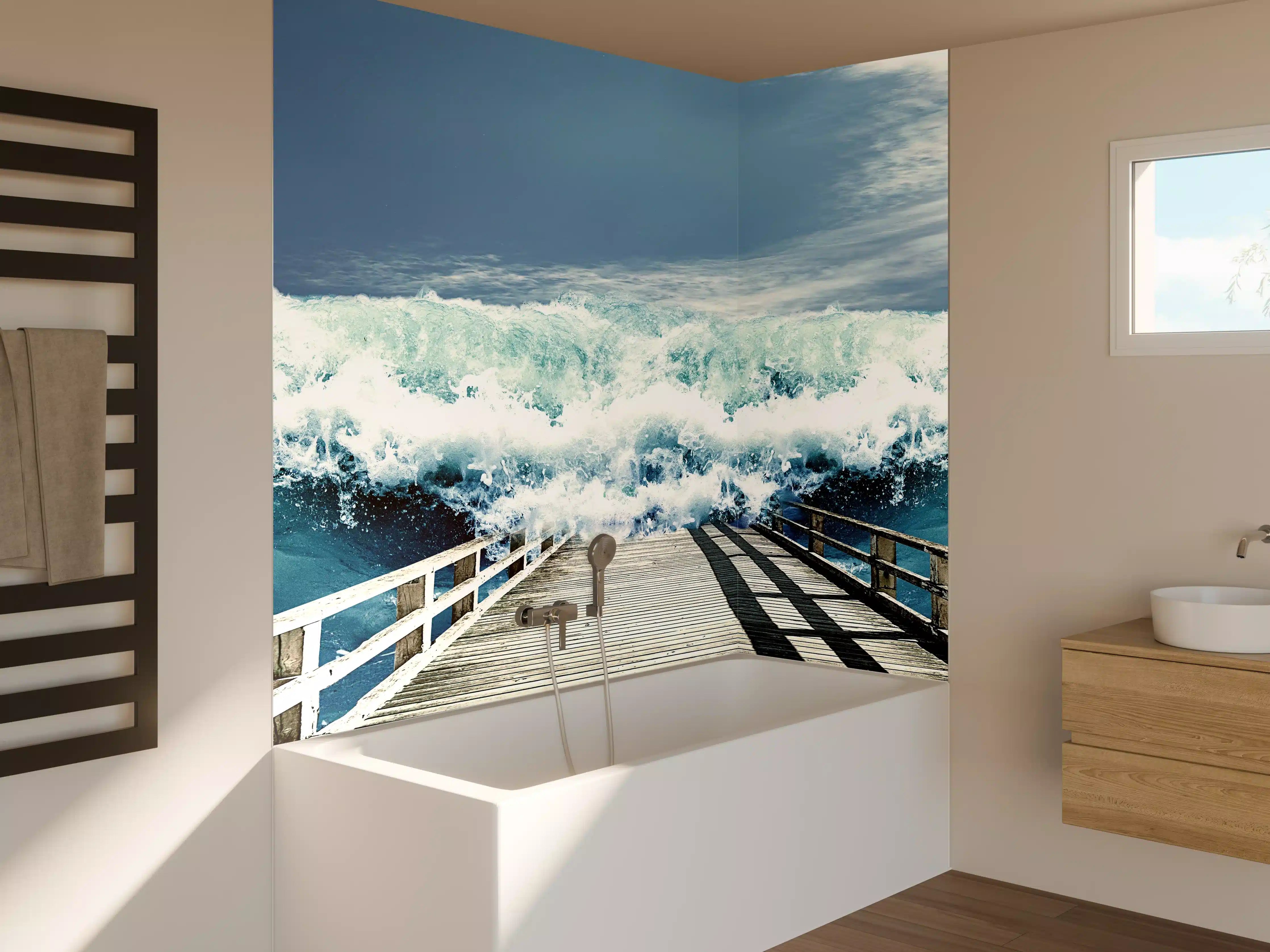 Badewannen-Rückwand - Friedlicher Strand in Thailand