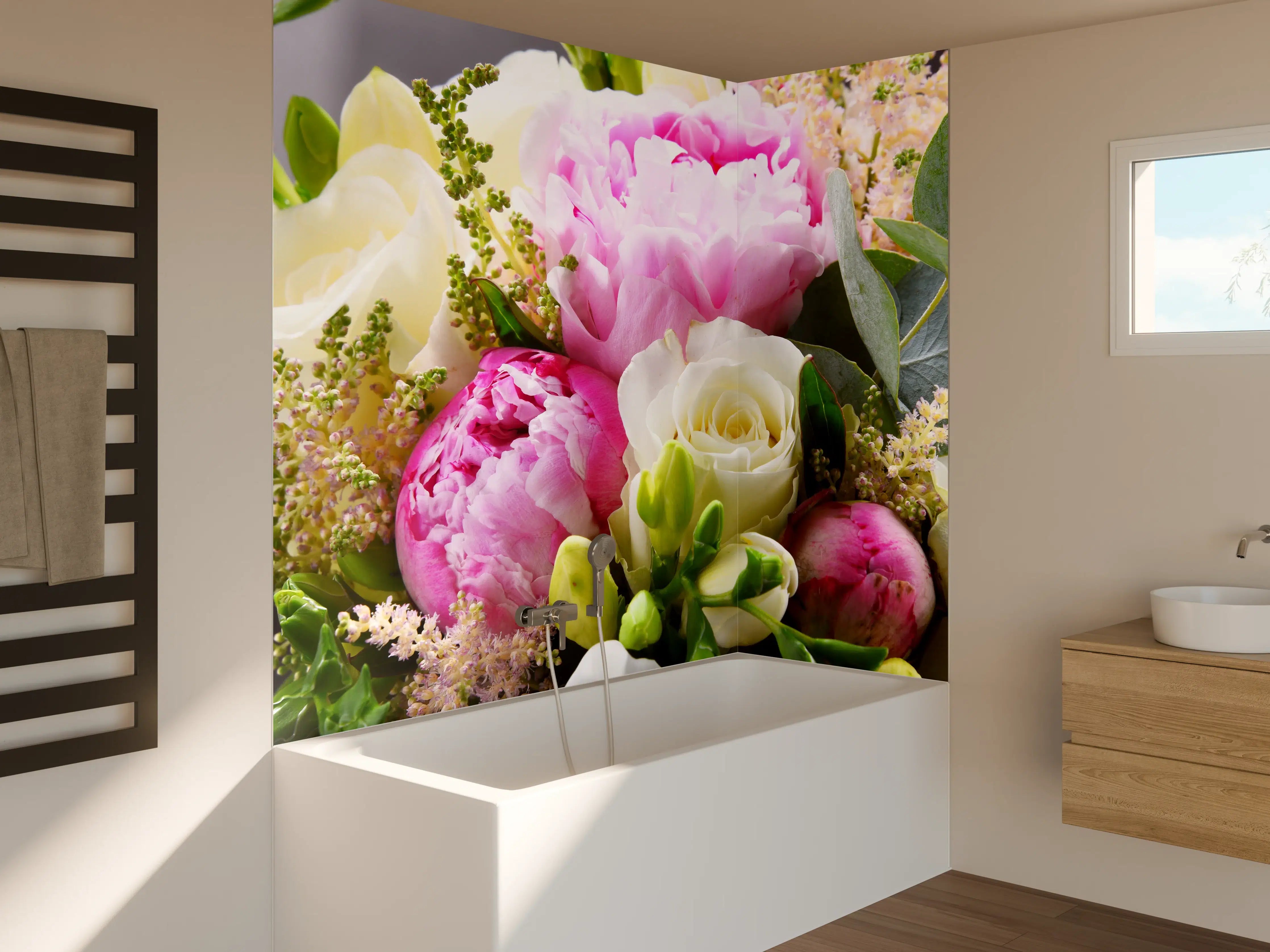 Badewannen-Rückwand - Frischer Blumenstrauß Mix