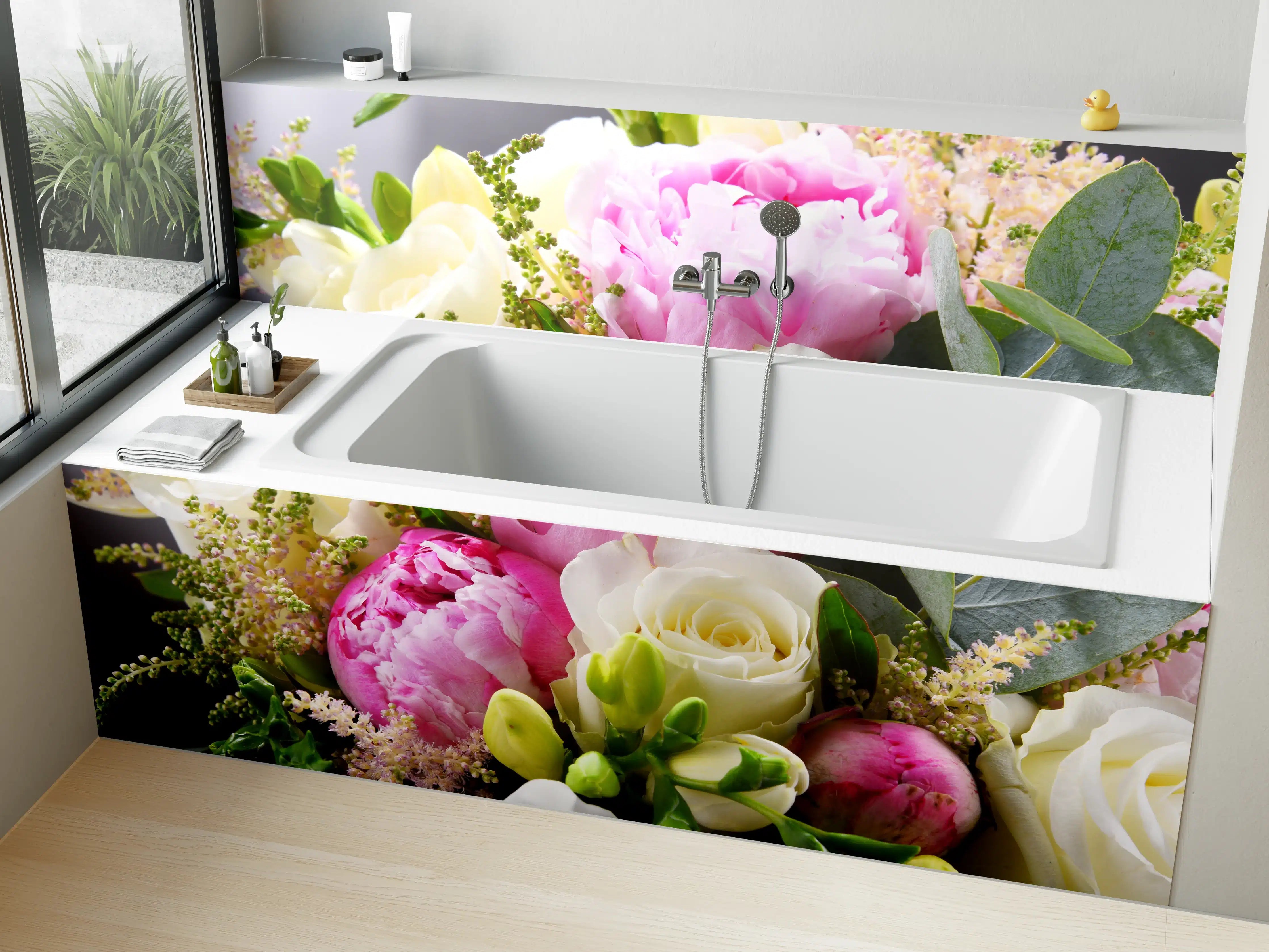 Badewannen-Rückwand - Frischer Blumenstrauß Mix