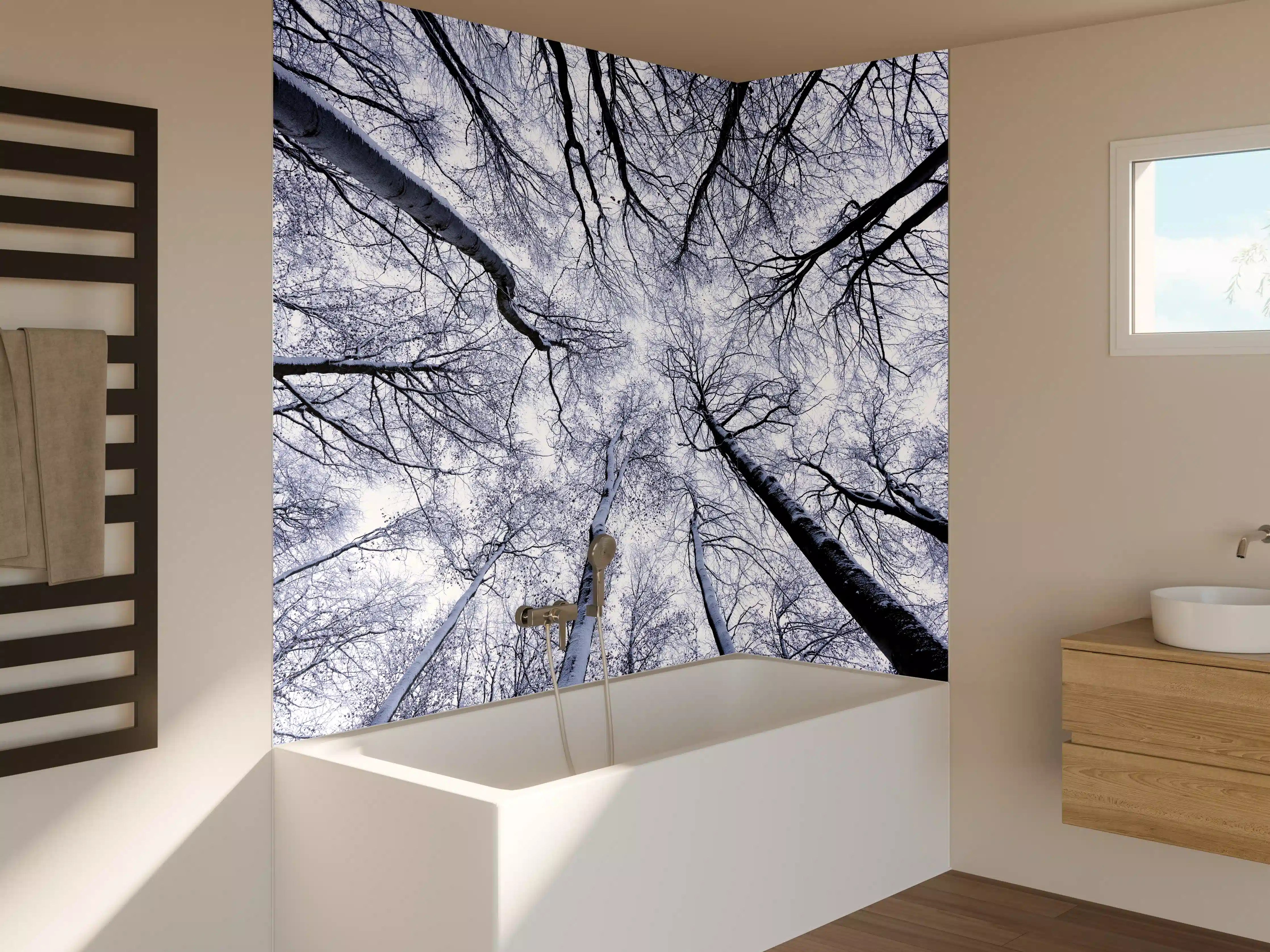 Badewannen-Rückwand - Frostiger Wald