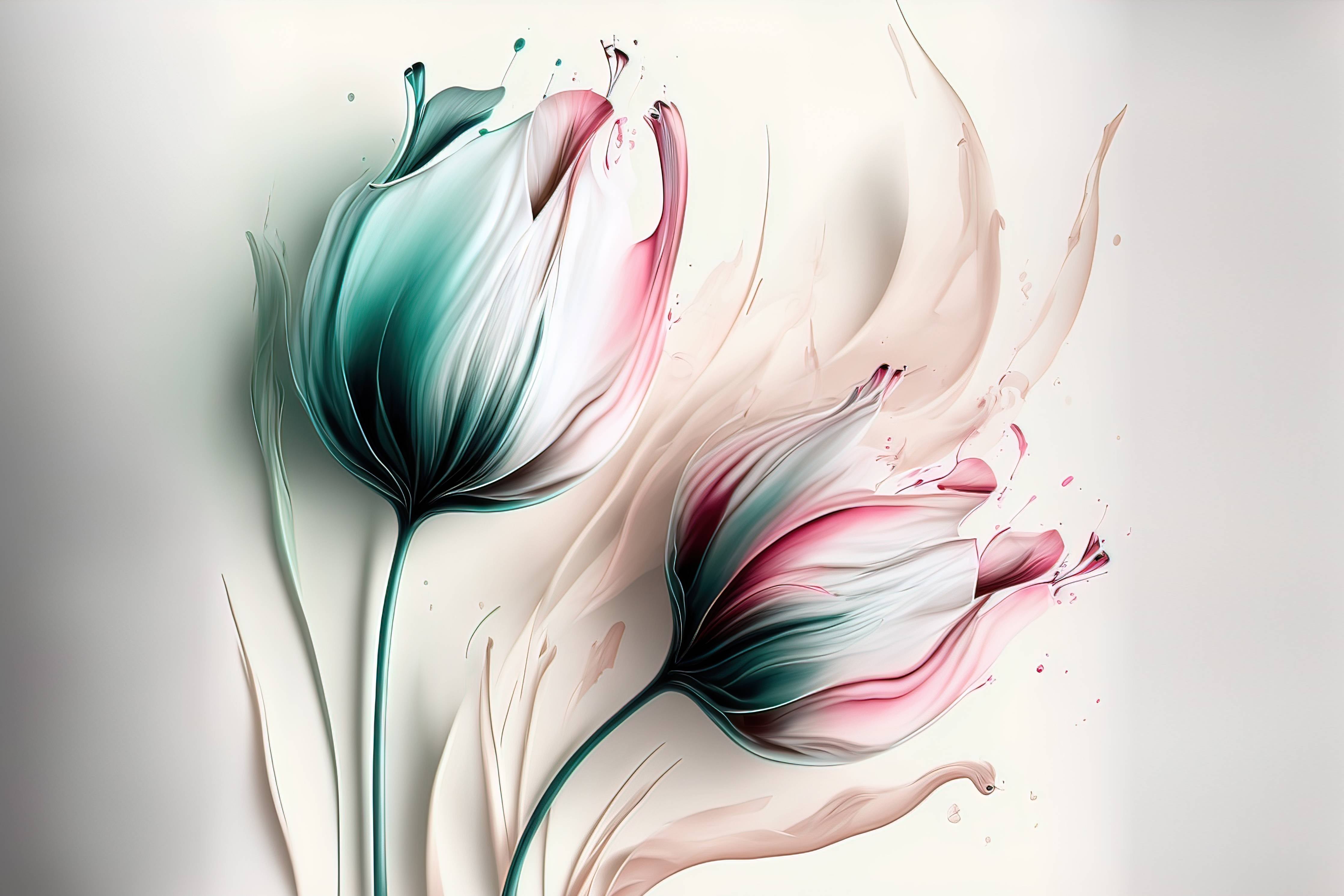 Badewannen-Rückwand-Frühlings-Tulpen in Fluid Art