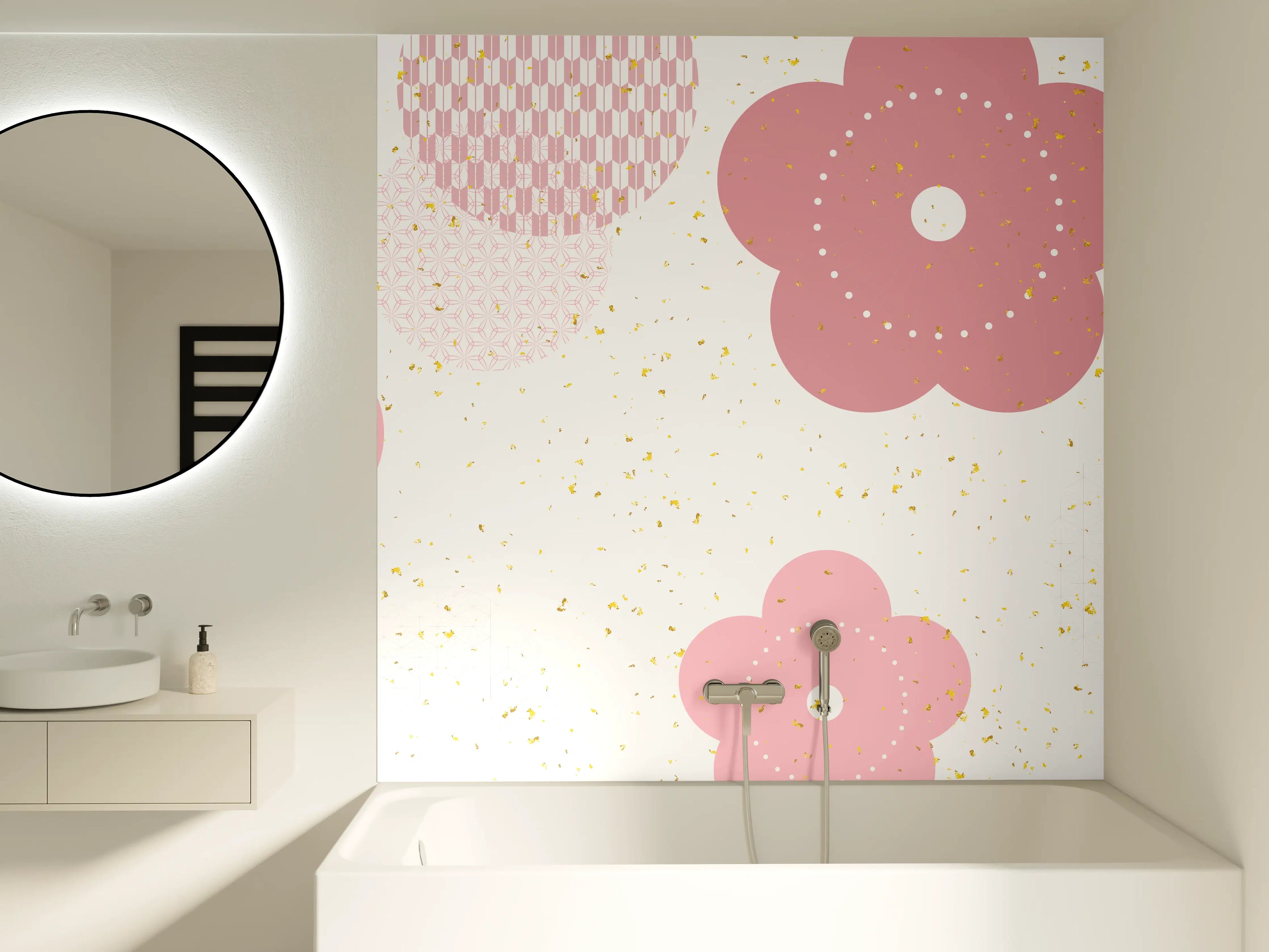 Badewannen-Rückwand - Frühlingshaftes Kirschblüten-Design
