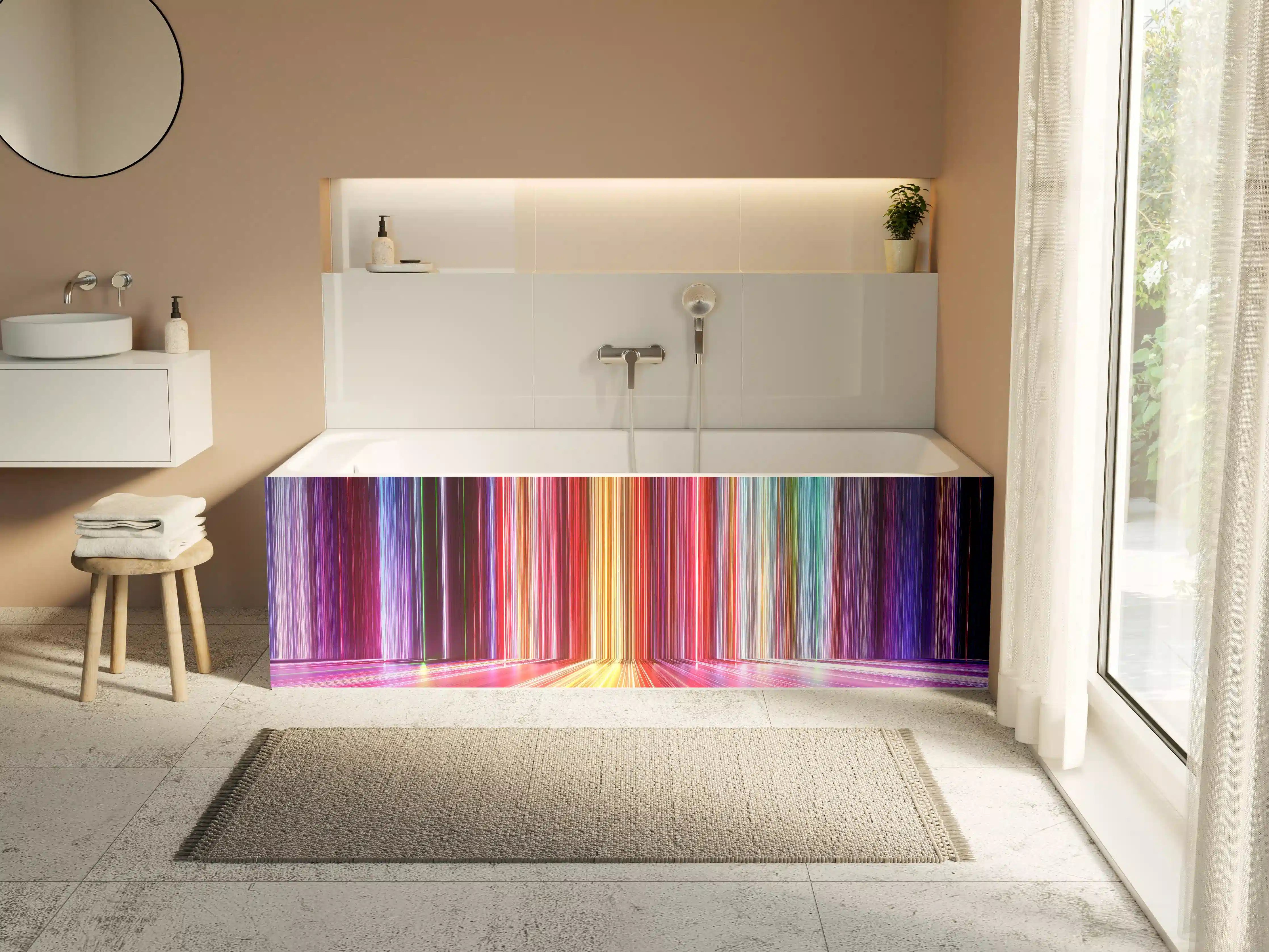 Badewannen-Rückwand - Futuristische Farben - 3D Render