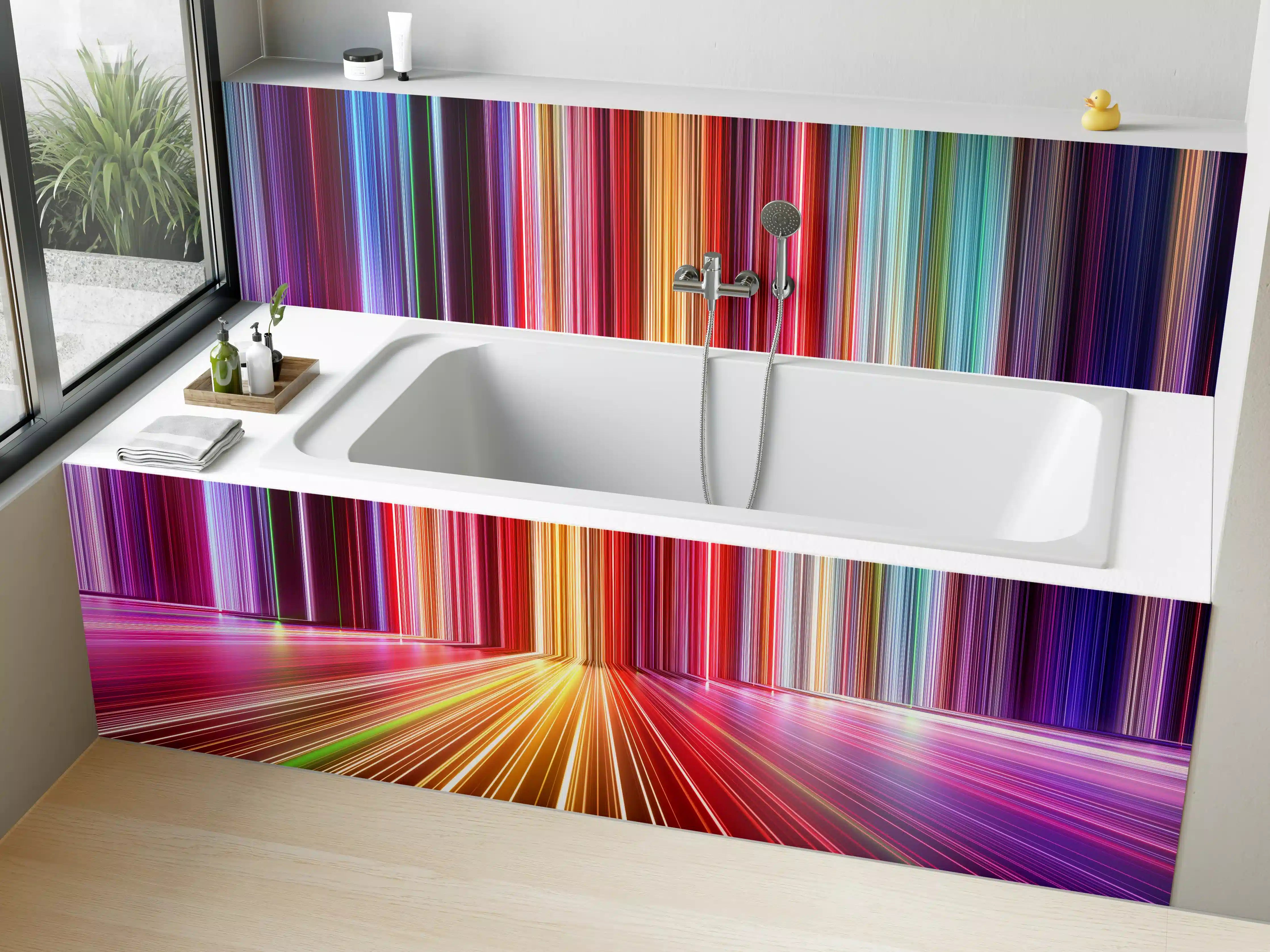 Badewannen-Rückwand - Futuristische Farben - 3D Render