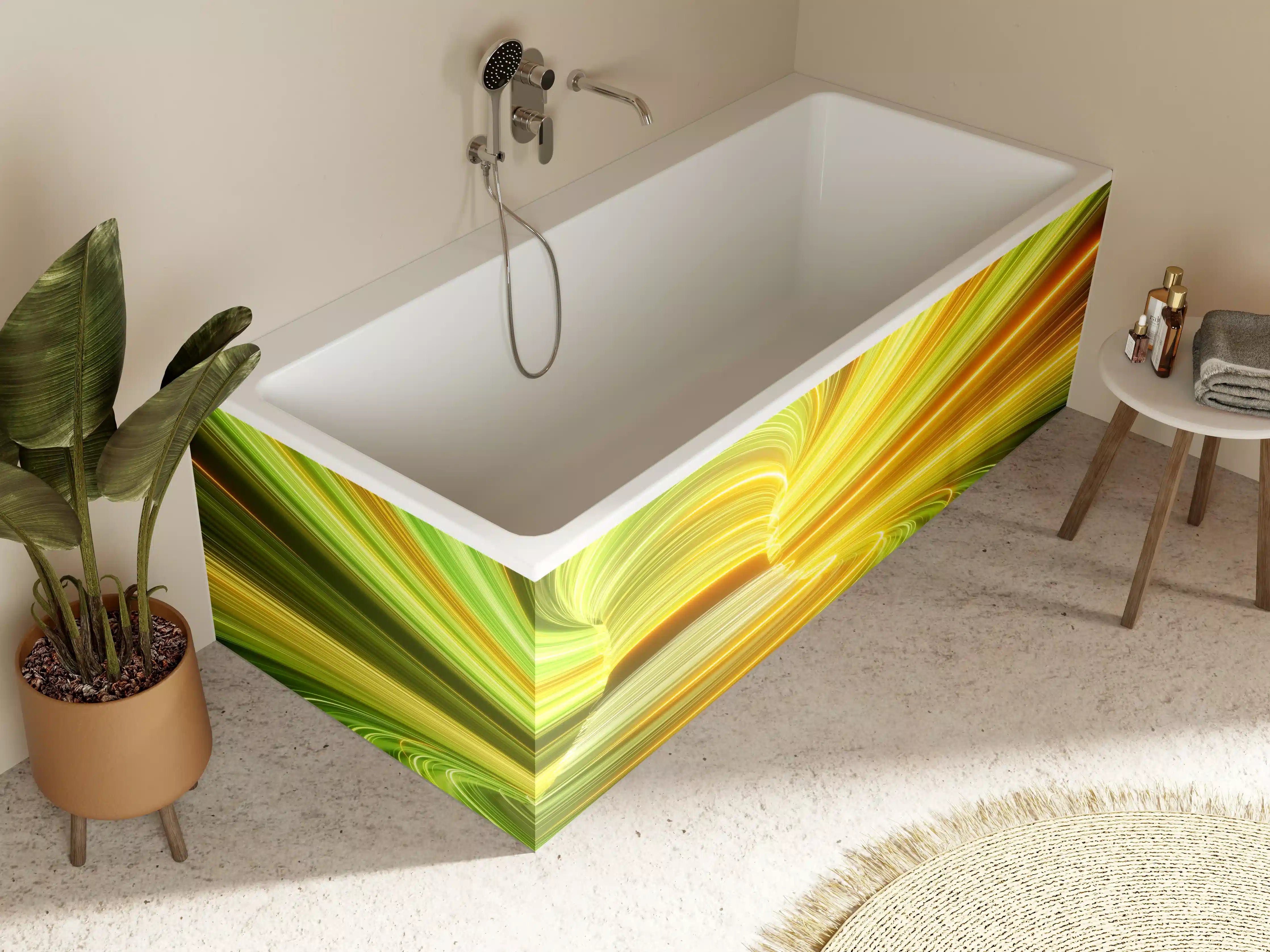 Badewannen-Rückwand - Futuristisches Muster - Neon