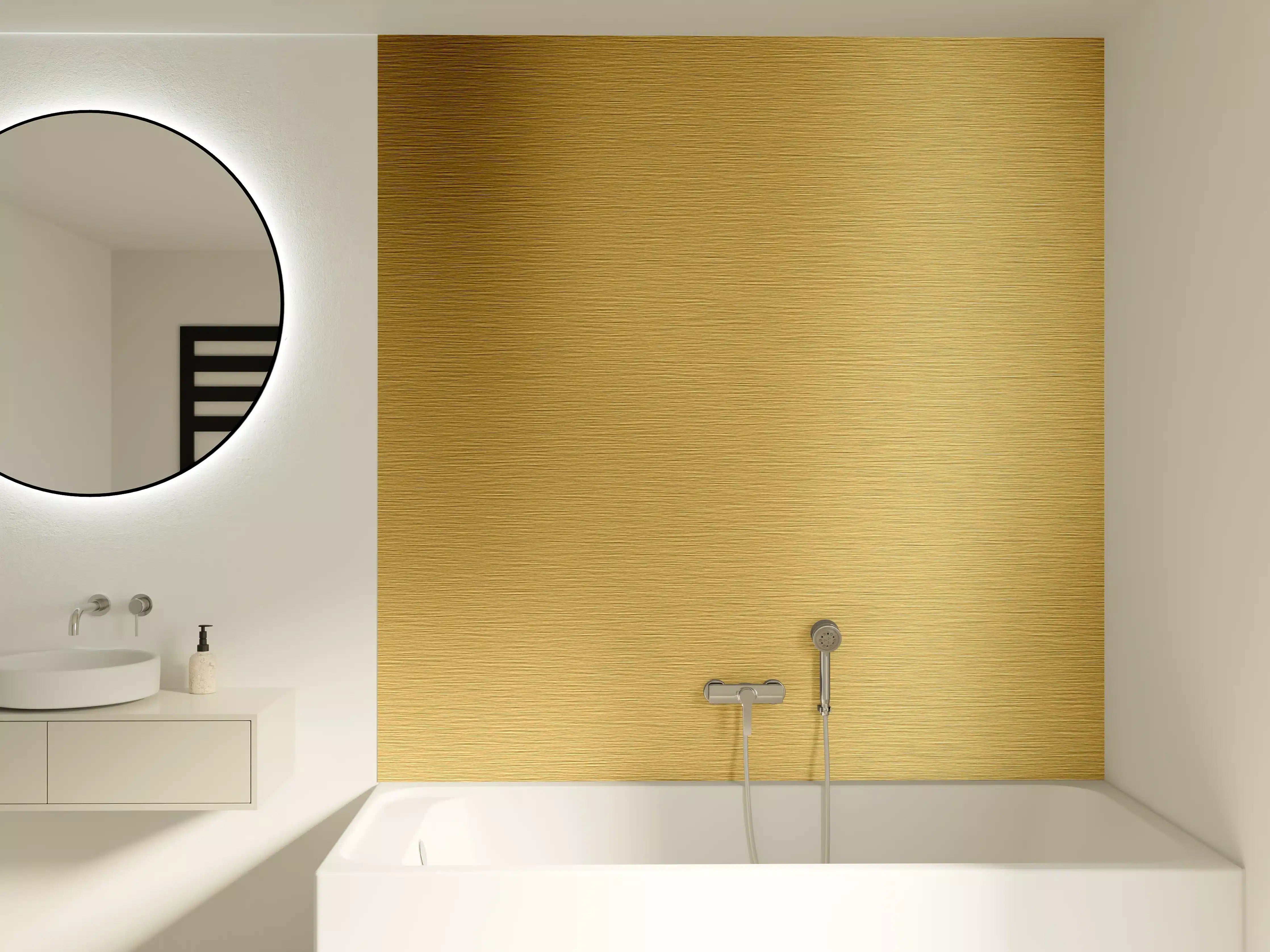 Badewannen-Rückwand - Gebürstetes Gold