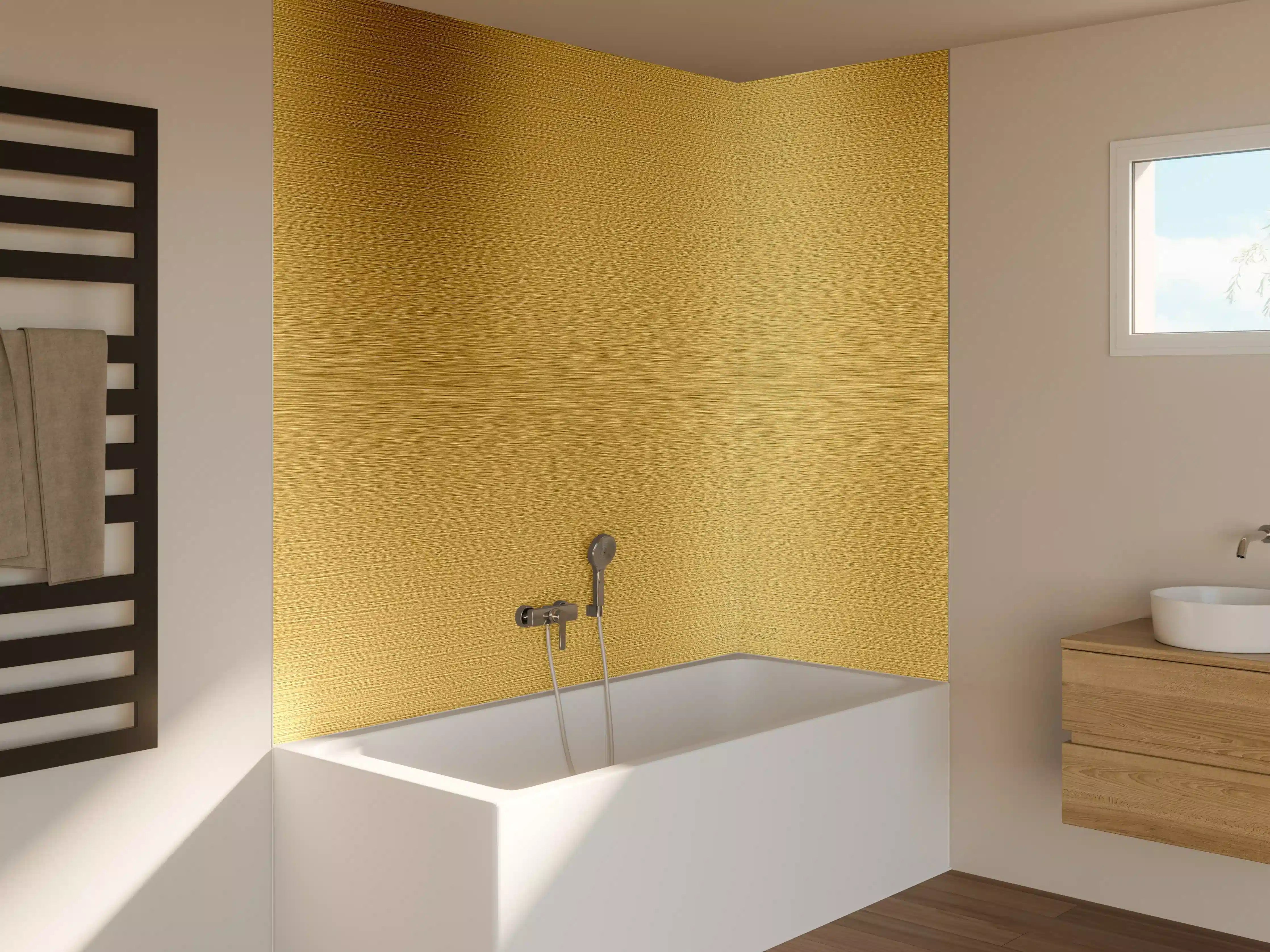 Badewannen-Rückwand - Gebürstetes Gold