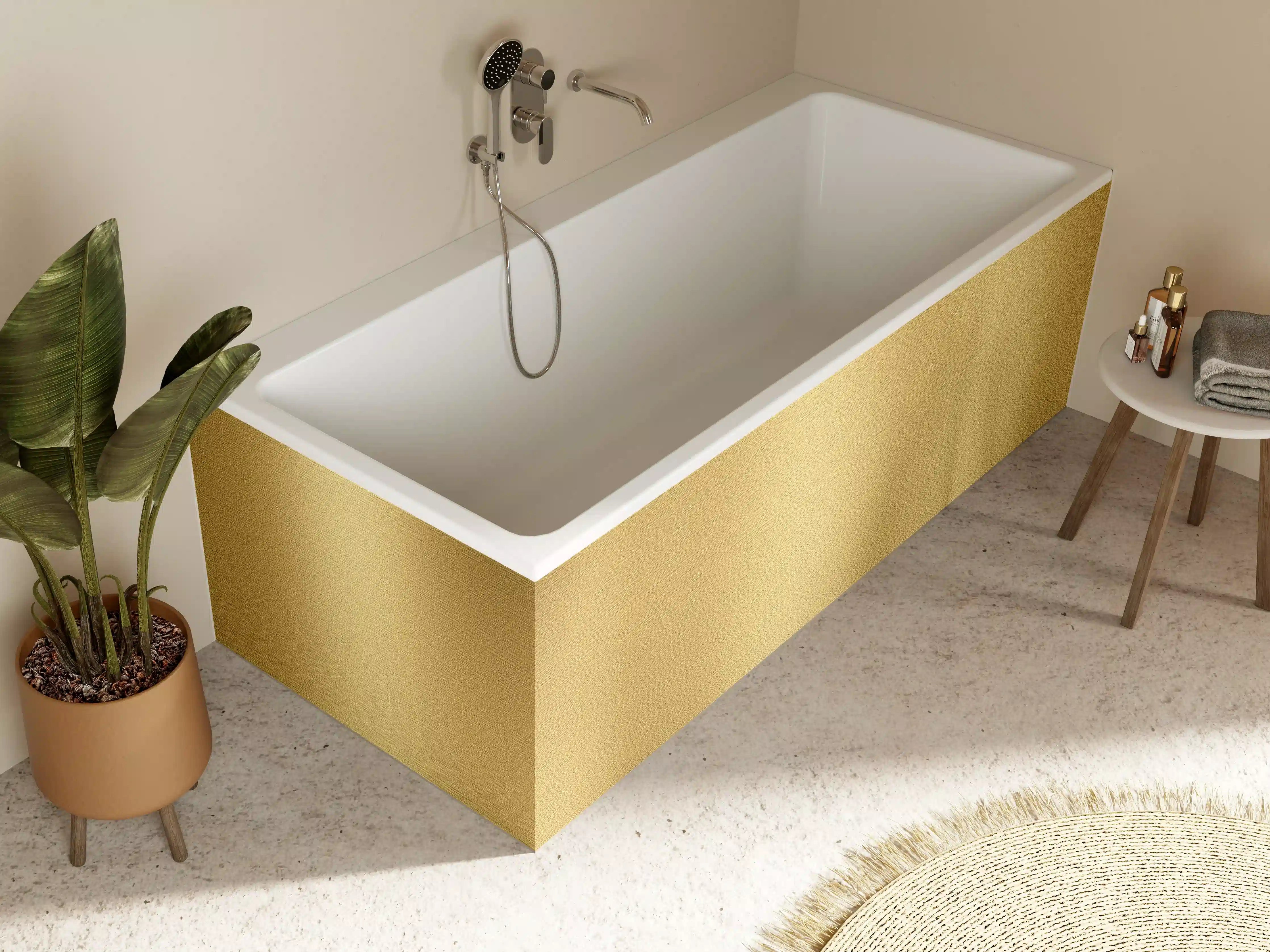 Badewannen-Rückwand - Gebürstetes Gold