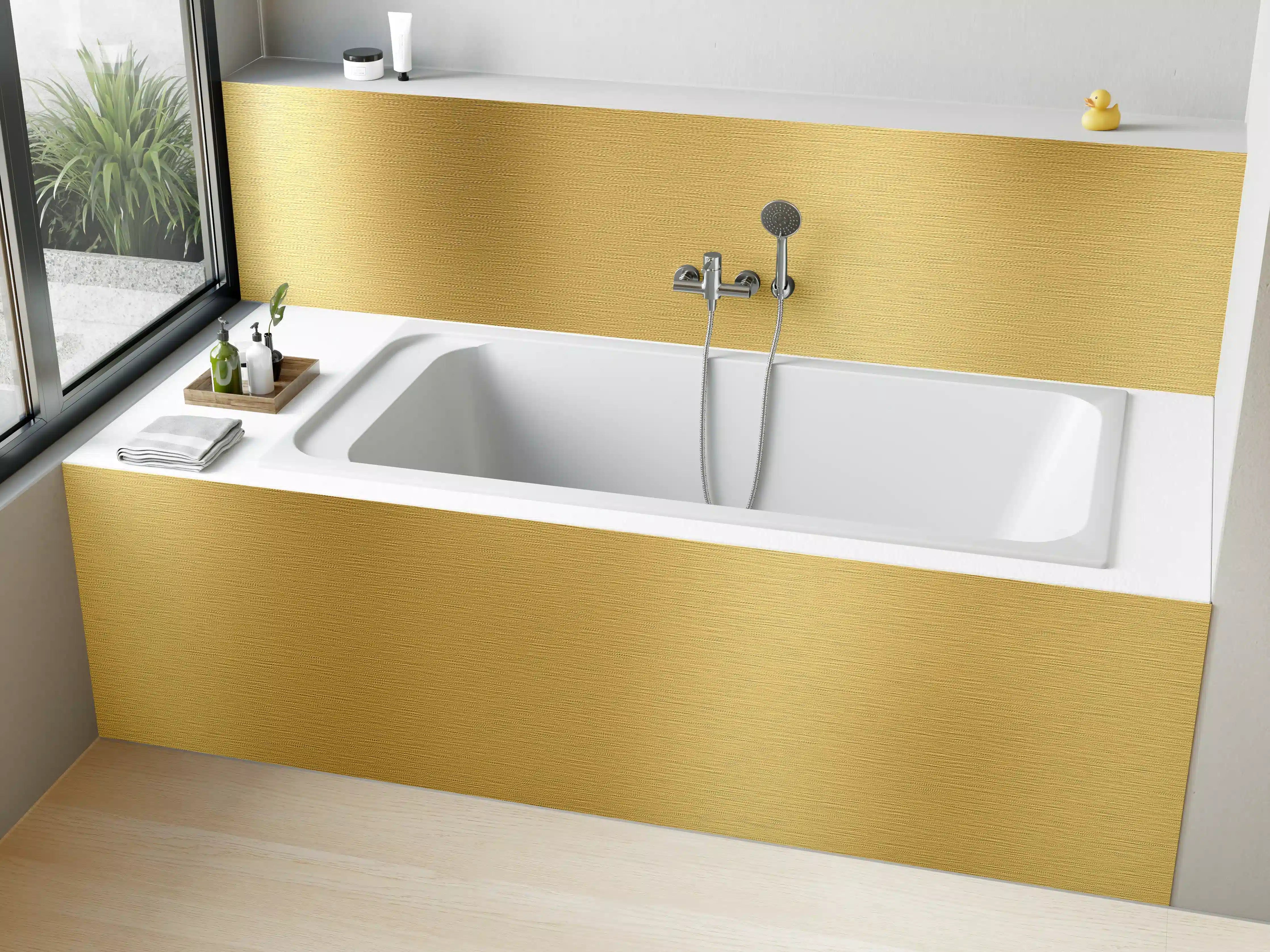 Badewannen-Rückwand - Gebürstetes Gold