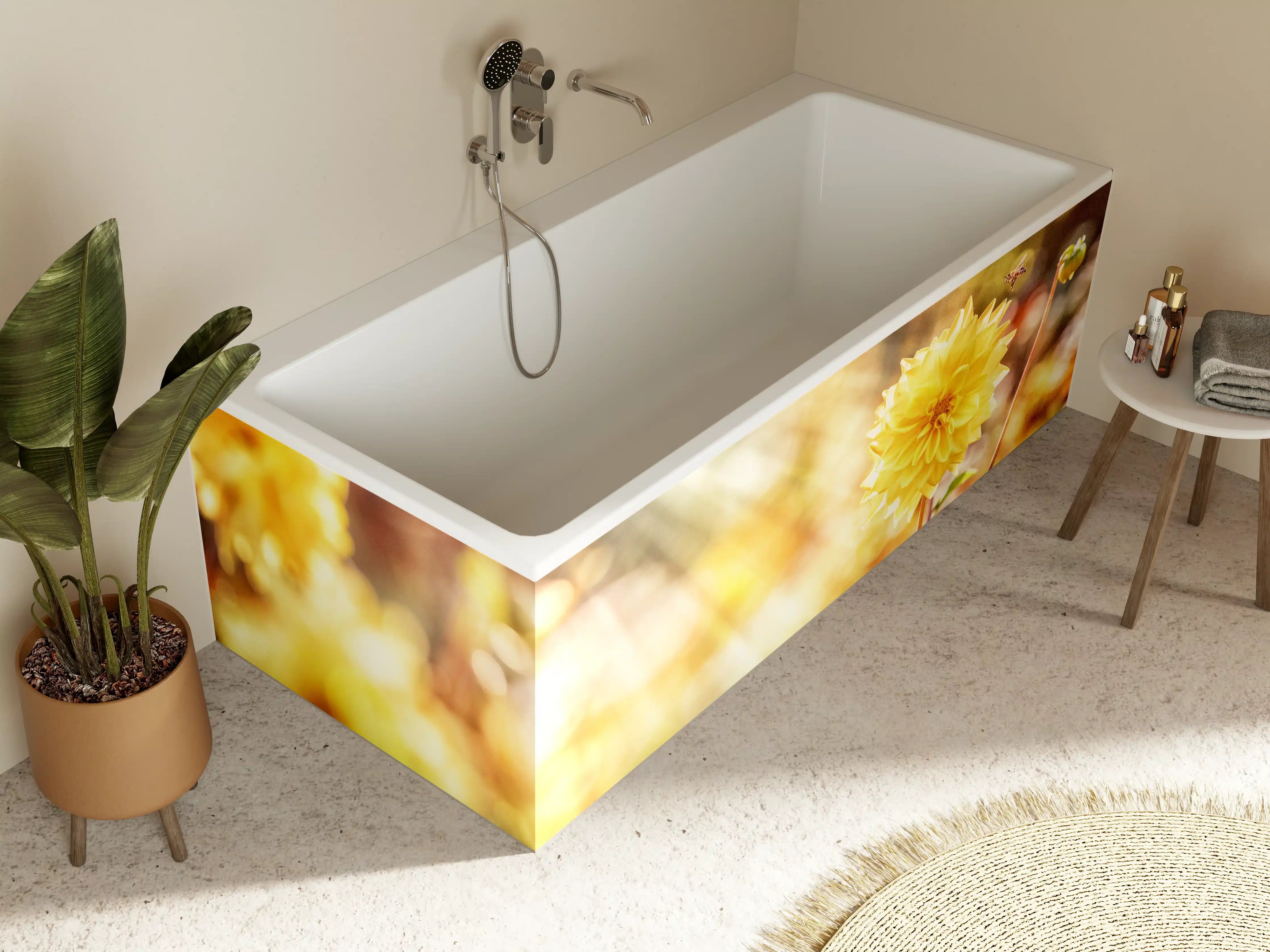 Badewannen-Rückwand - Gelbe Dahlie