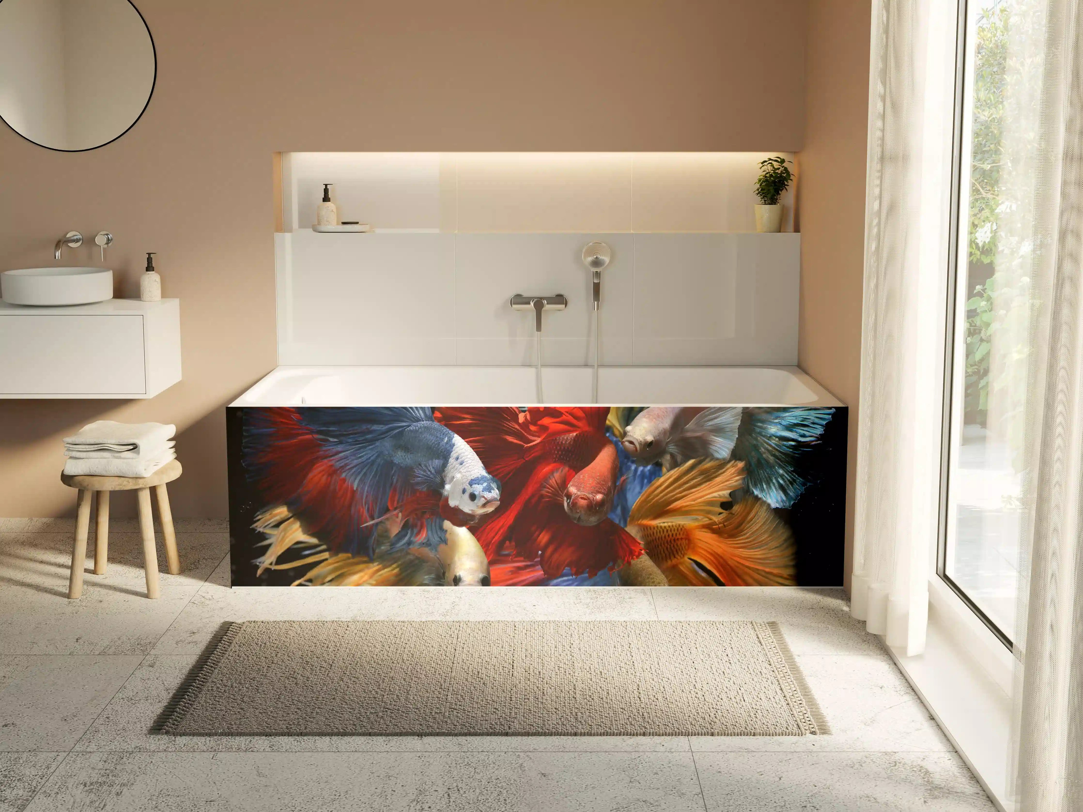 Badewannen-Rückwand - Gemischte bunte Fantasie betta