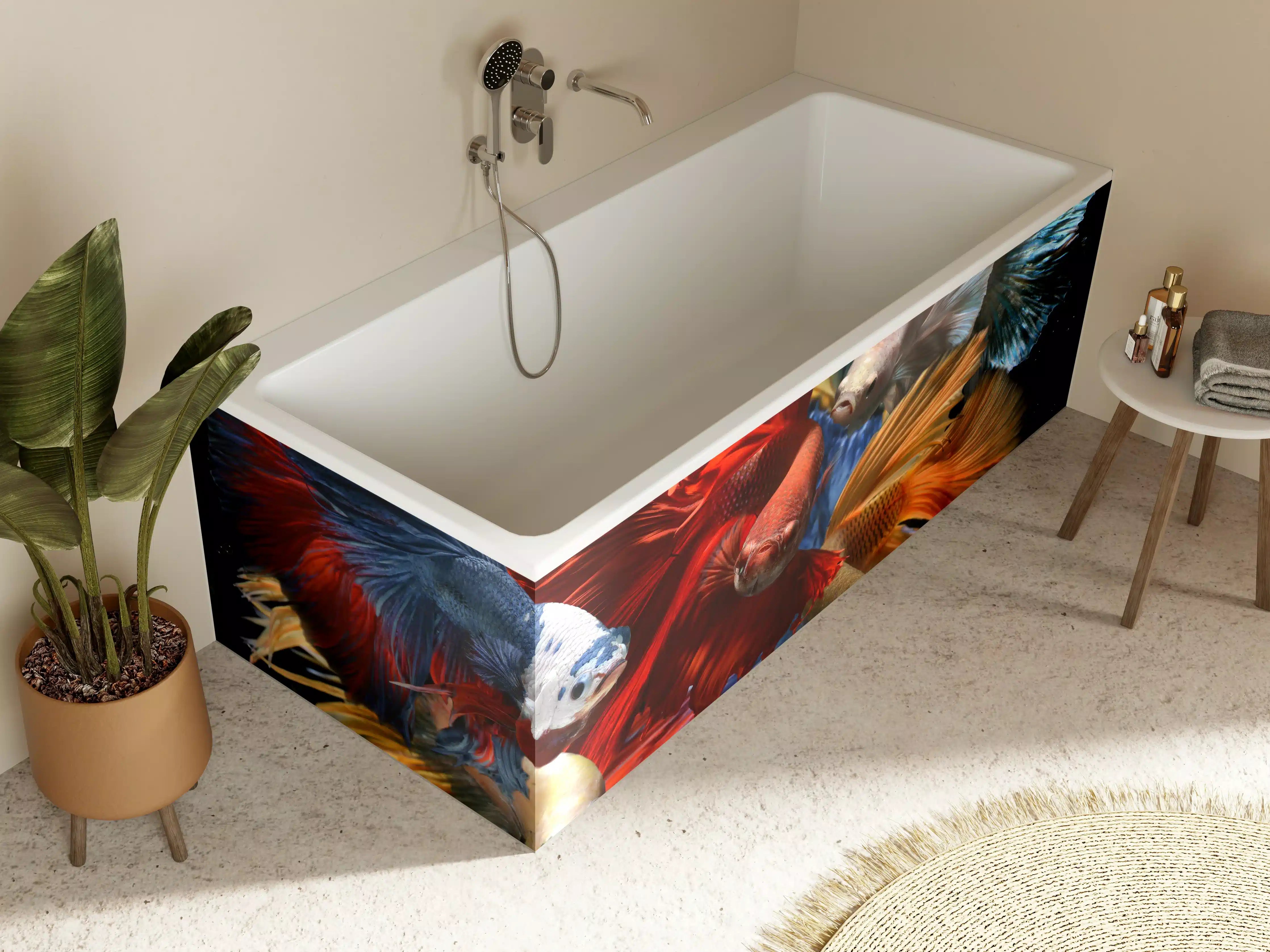 Badewannen-Rückwand - Gemischte bunte Fantasie betta