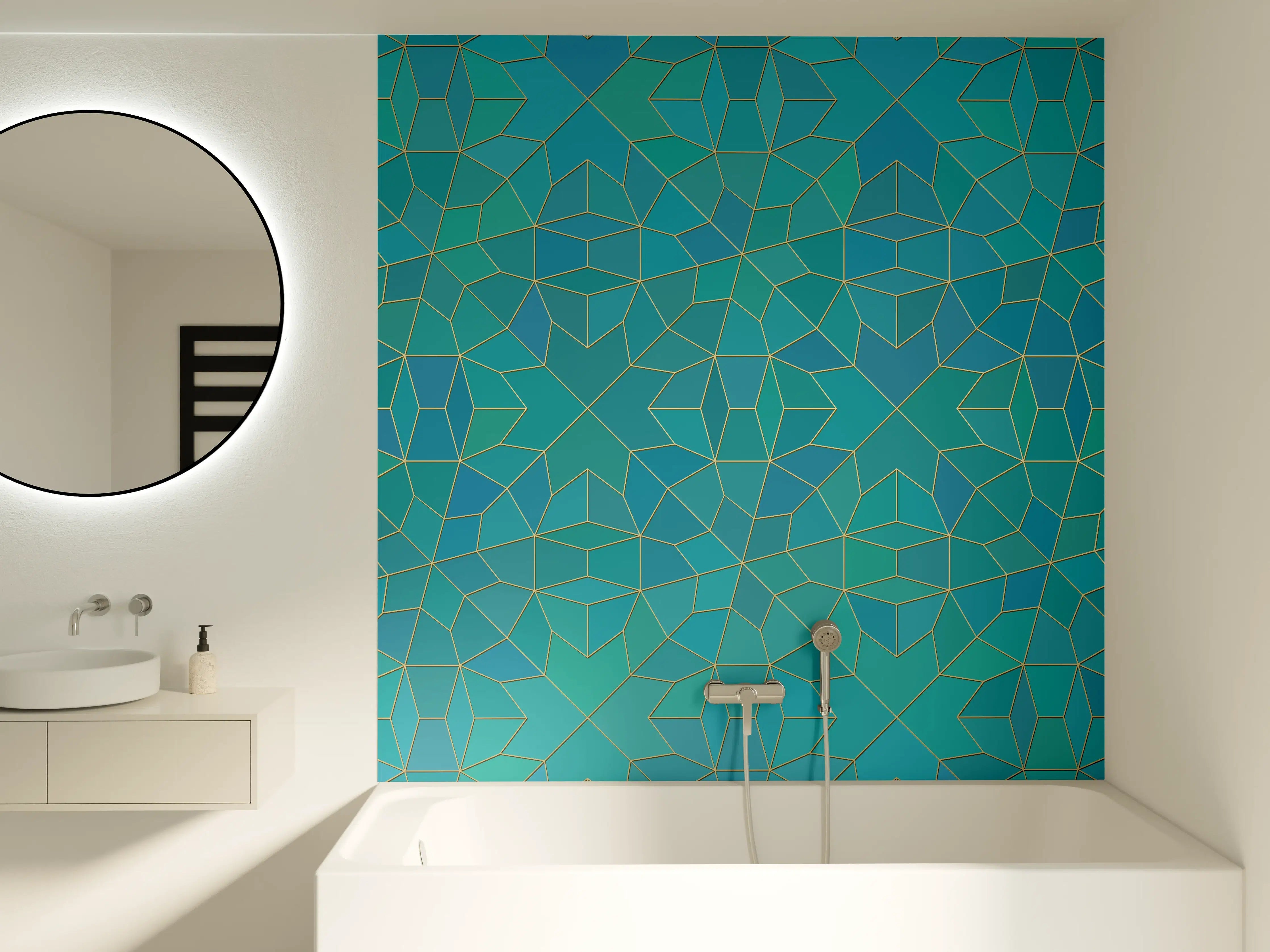 Badewannen-Rückwand - Geometrische Muster