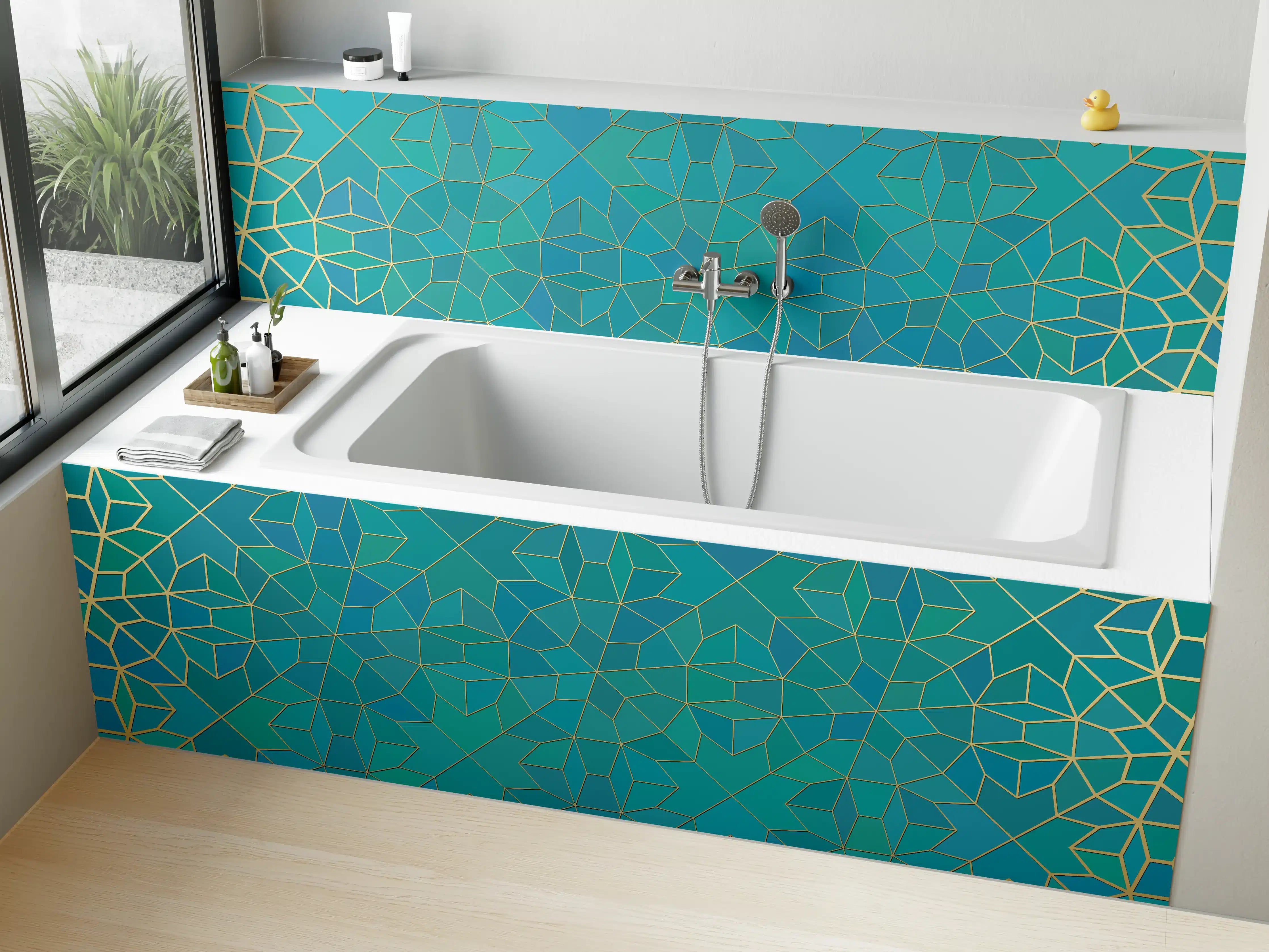 Badewannen-Rückwand - Geometrische Muster