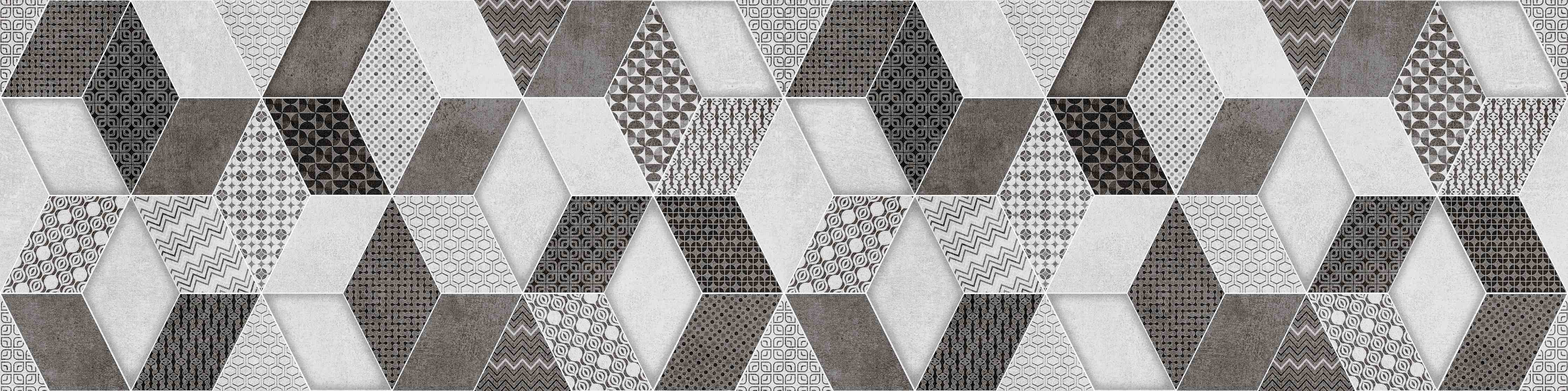 Badewannen-Rückwand-Geometrisches Retro-Fliesen Muster