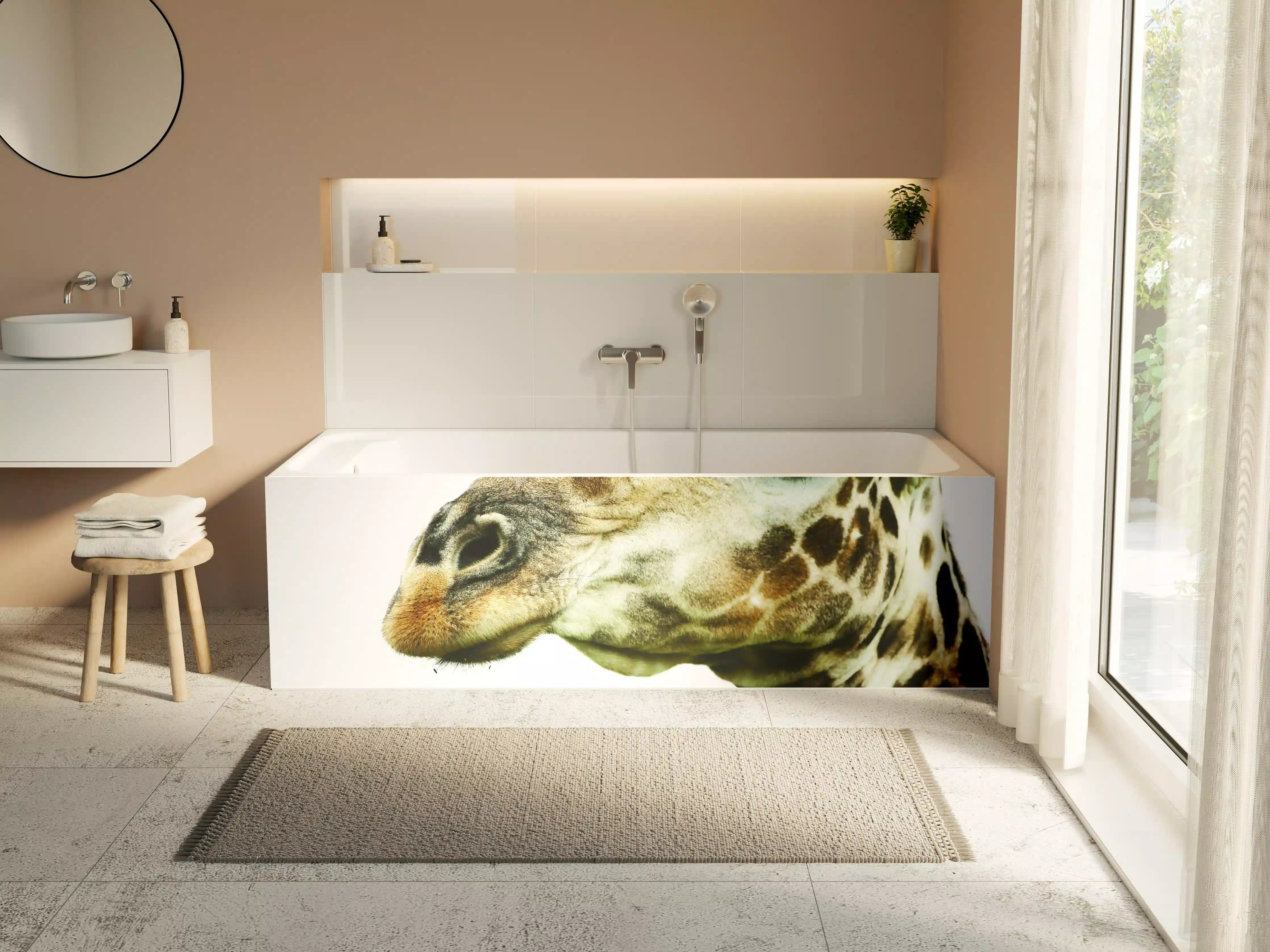 Badewannen-Rückwand - Giraffe - Nahaufnahme