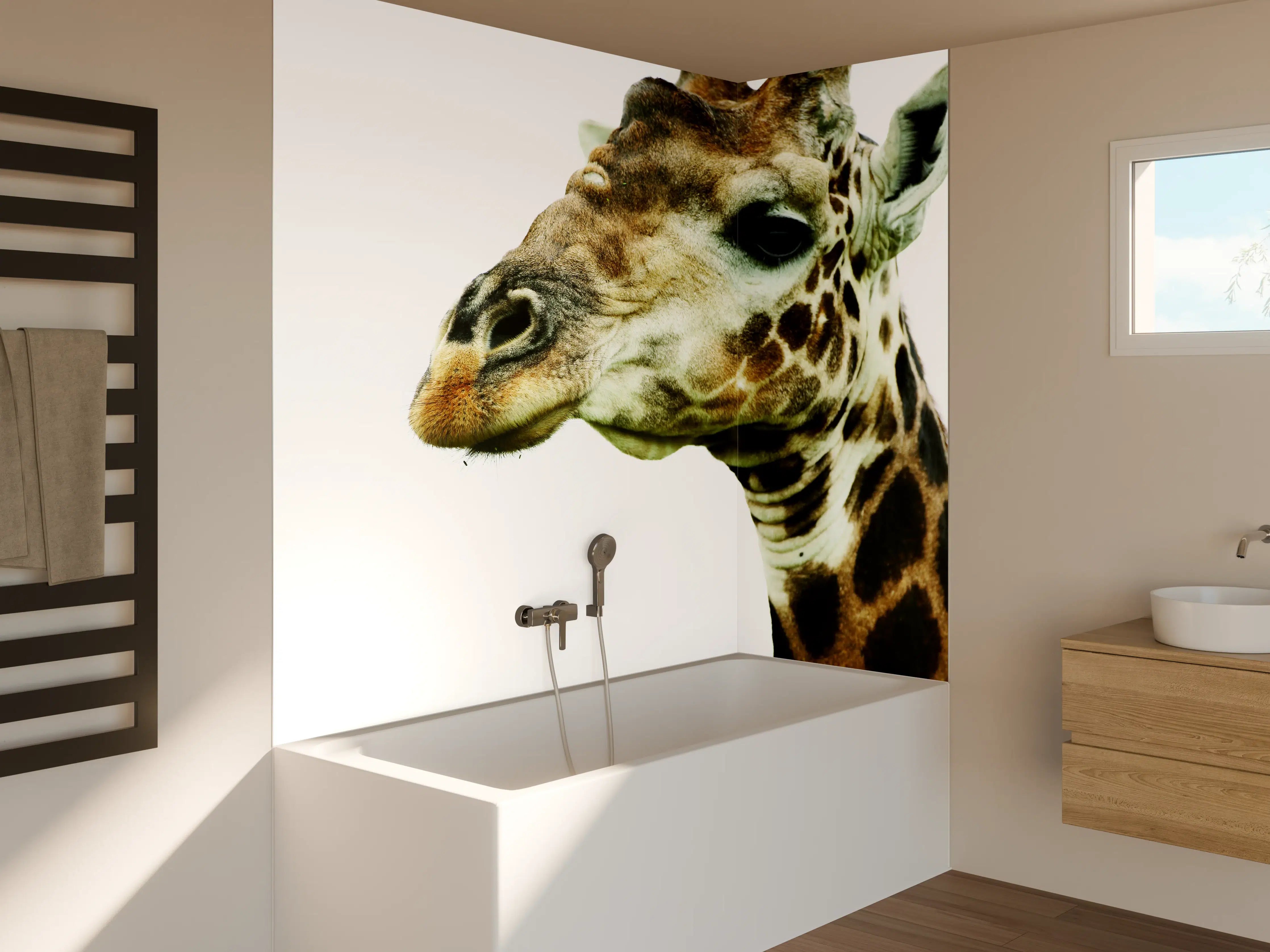 Badewannen-Rückwand - Giraffe - Nahaufnahme