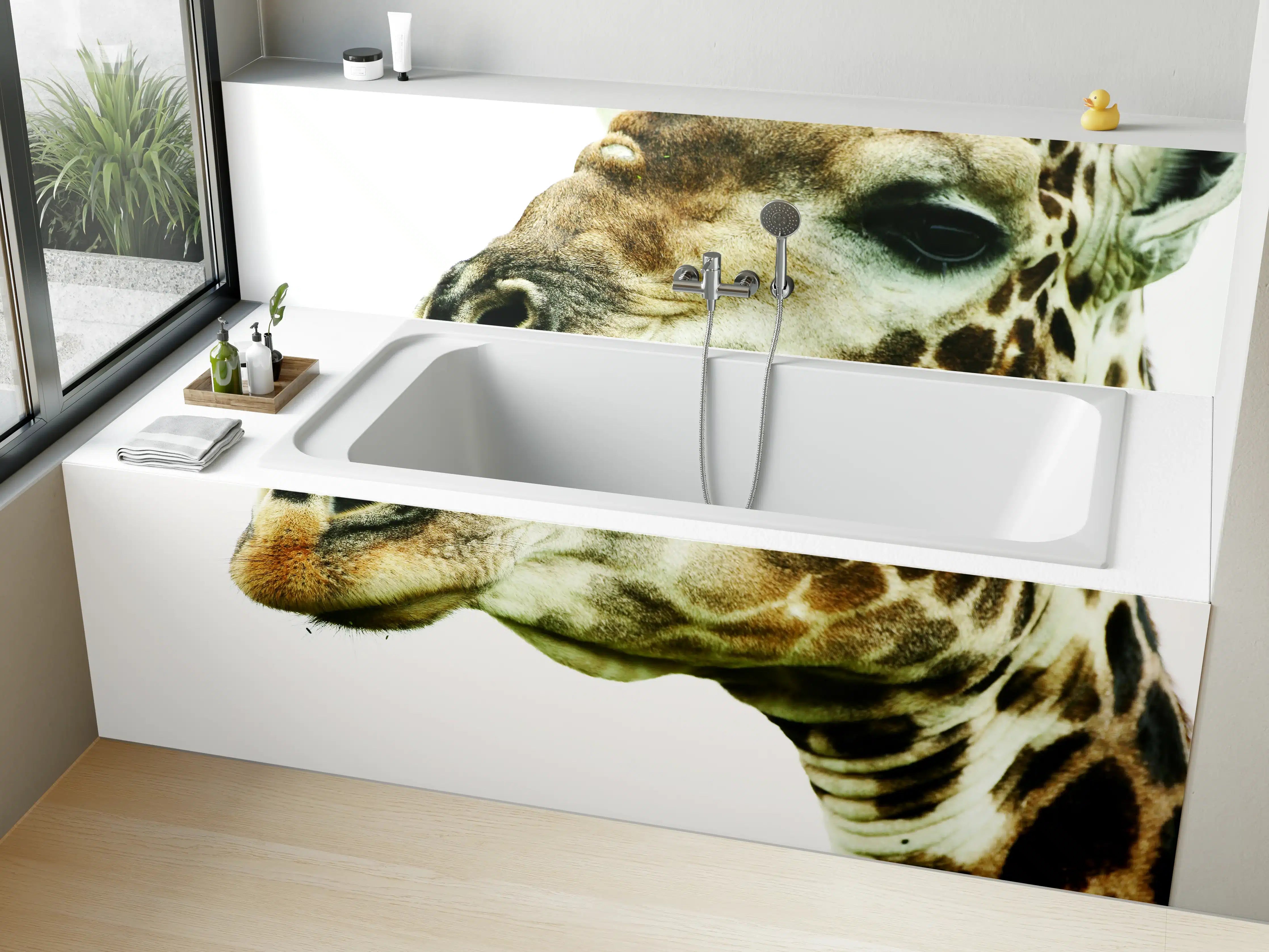 Badewannen-Rückwand - Giraffe - Nahaufnahme
