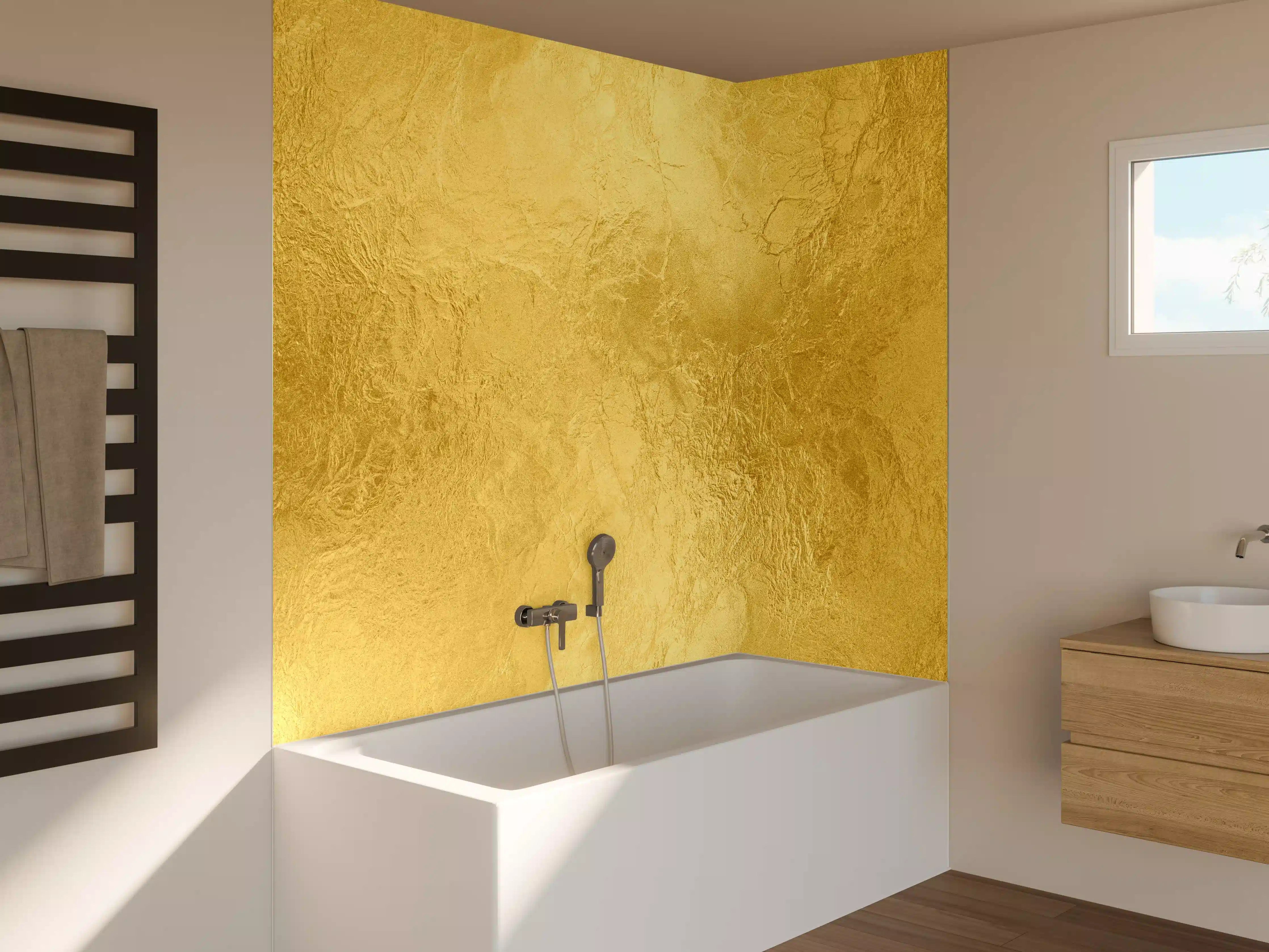 Badewannen-Rückwand - Glänzende Blattgold Textur