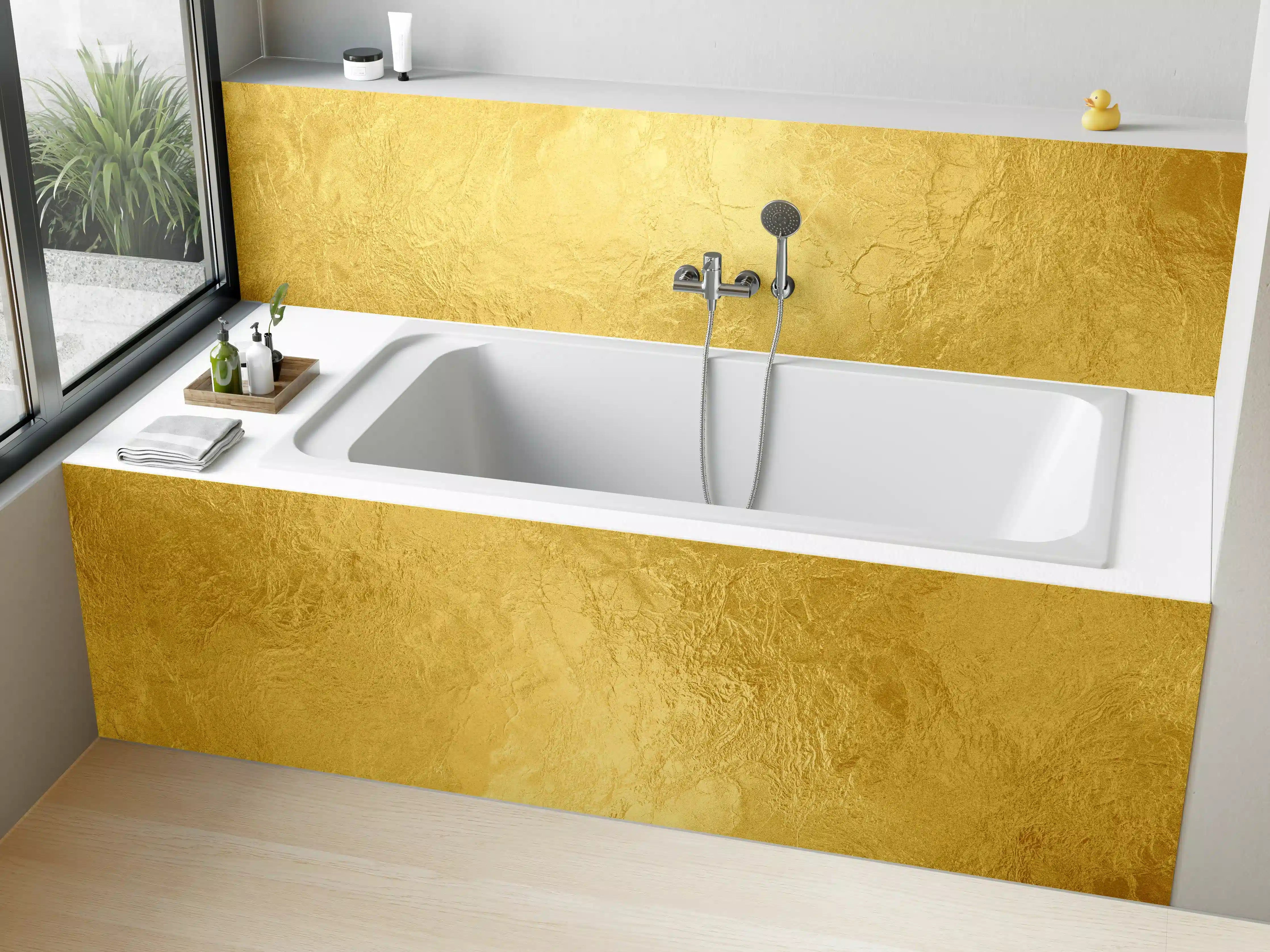 Badewannen-Rückwand - Glänzende Blattgold Textur