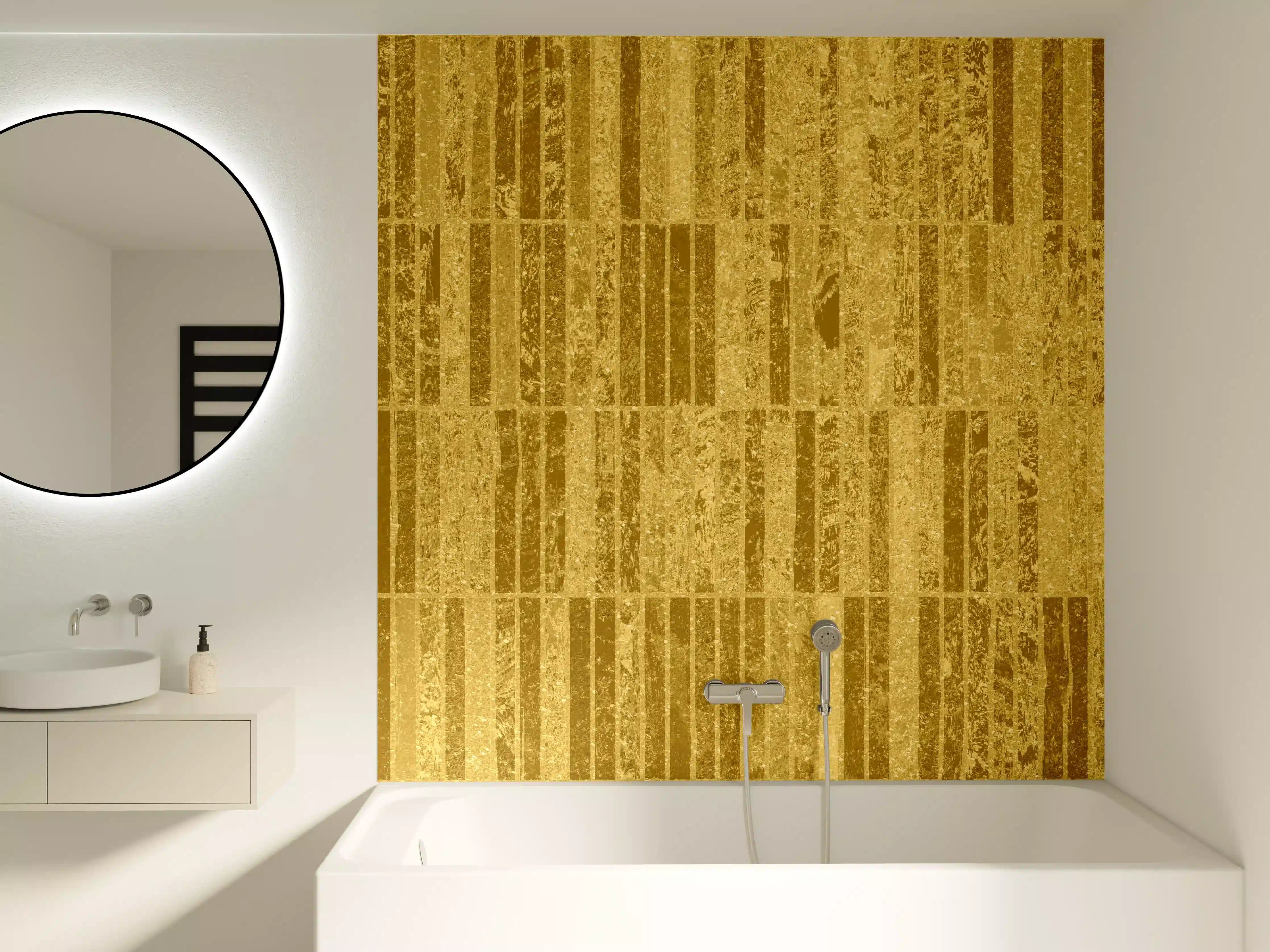 Badewannen-Rückwand - Glitzernde Gold Textur