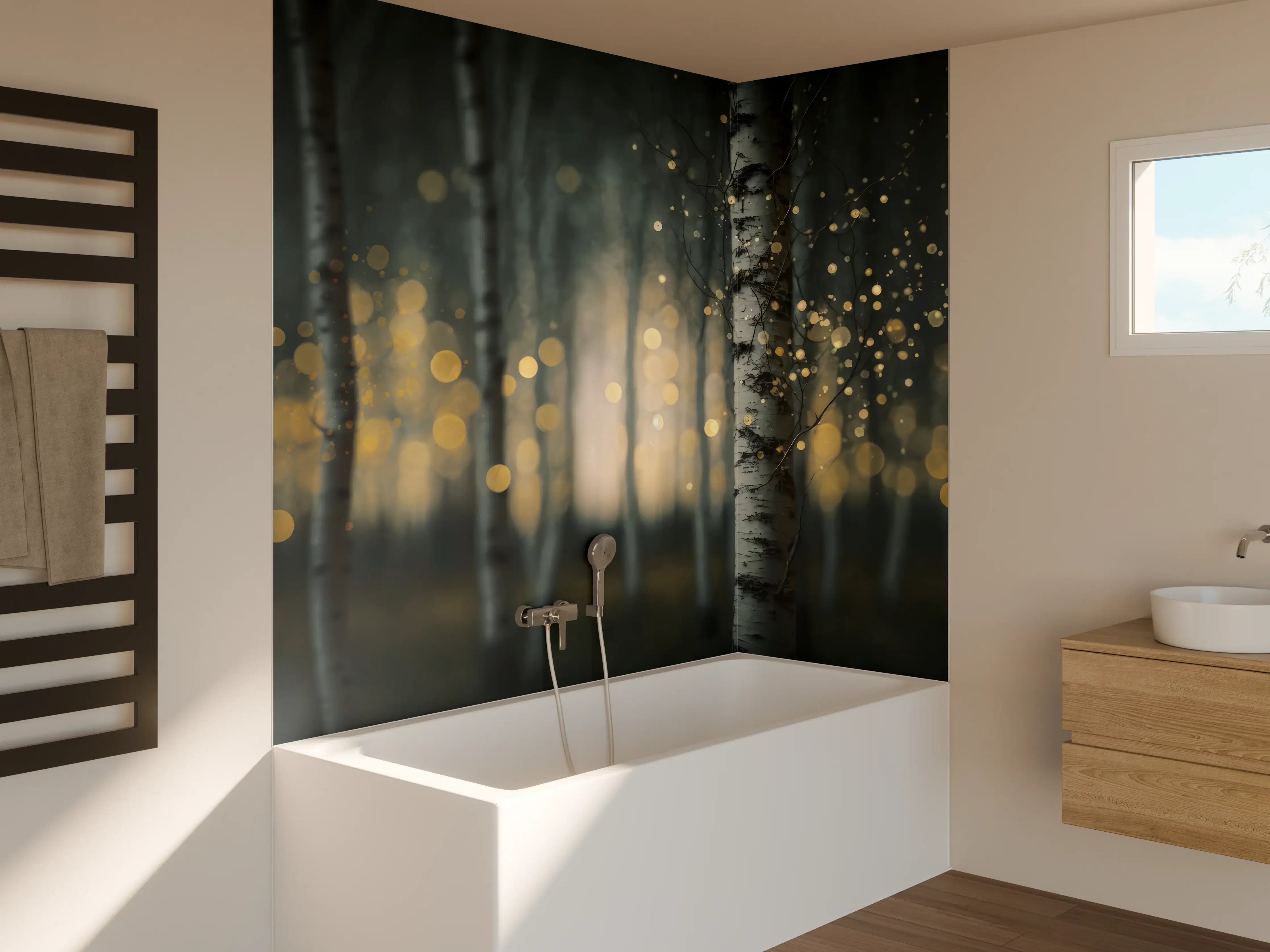 Badewannen-Rückwand - Glühender Magischer Wald