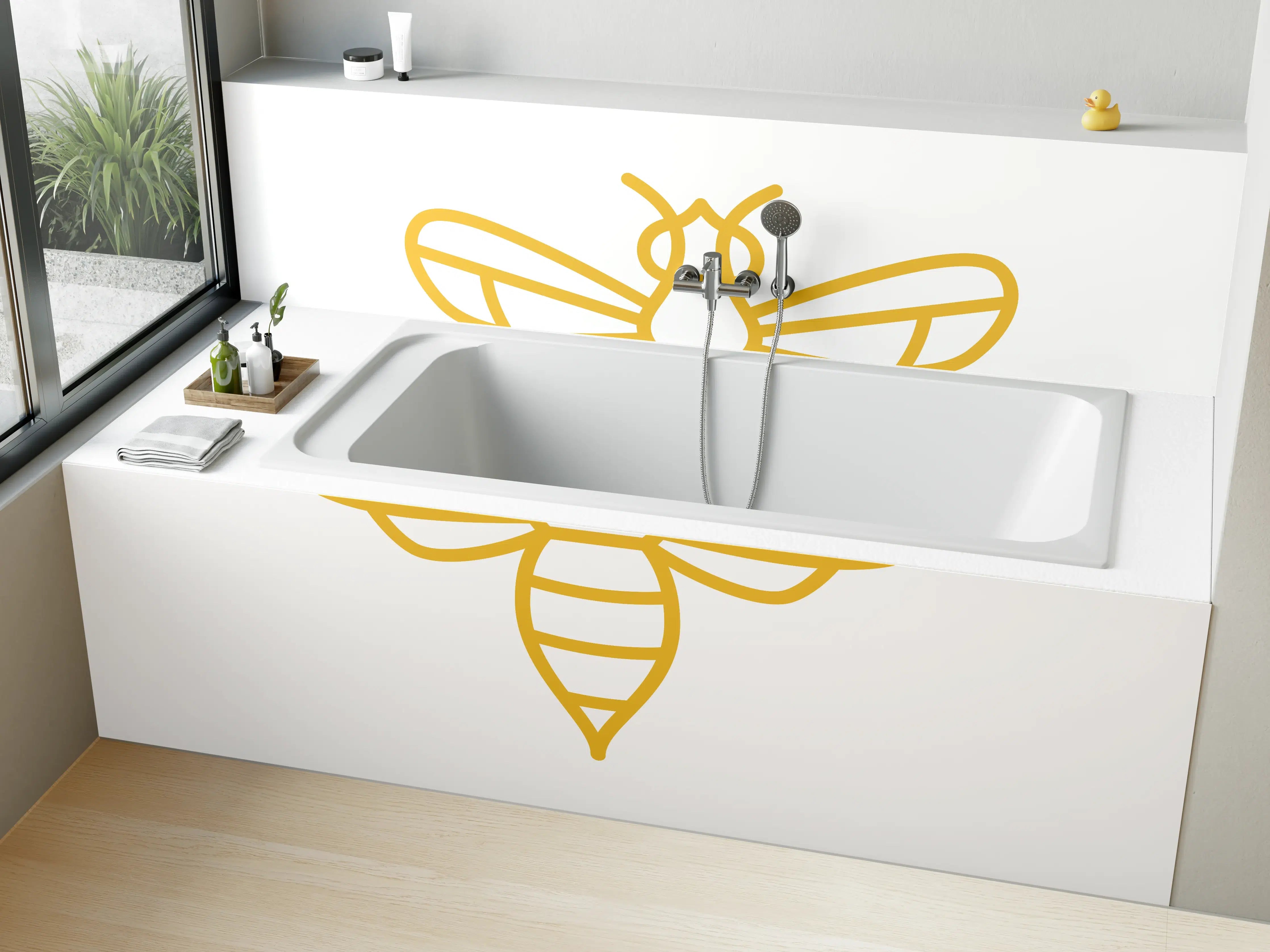 Badewannen-Rückwand - Goldene Biene Grafik
