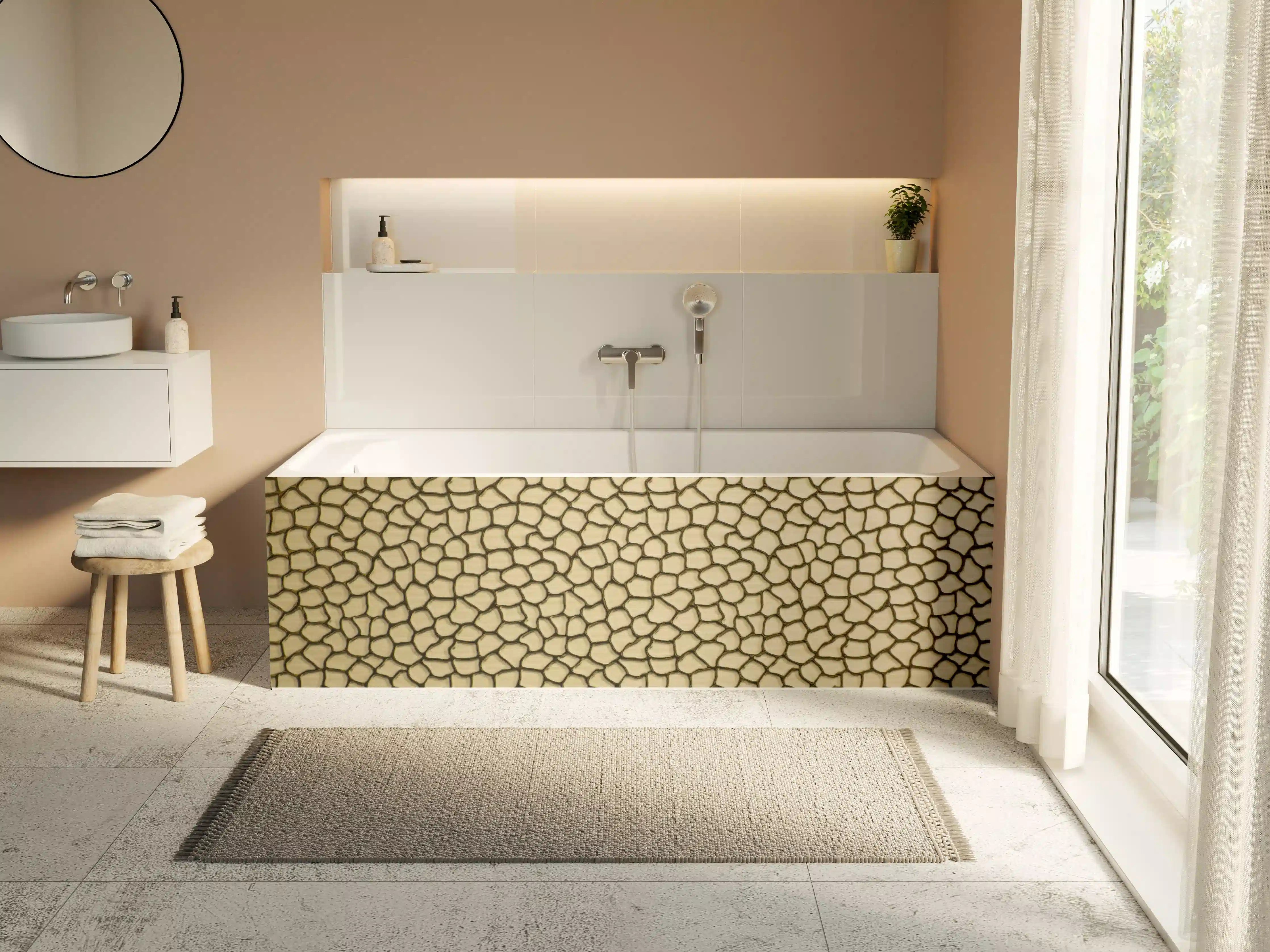 Badewannen-Rückwand - Goldene Schuppenstrukturen