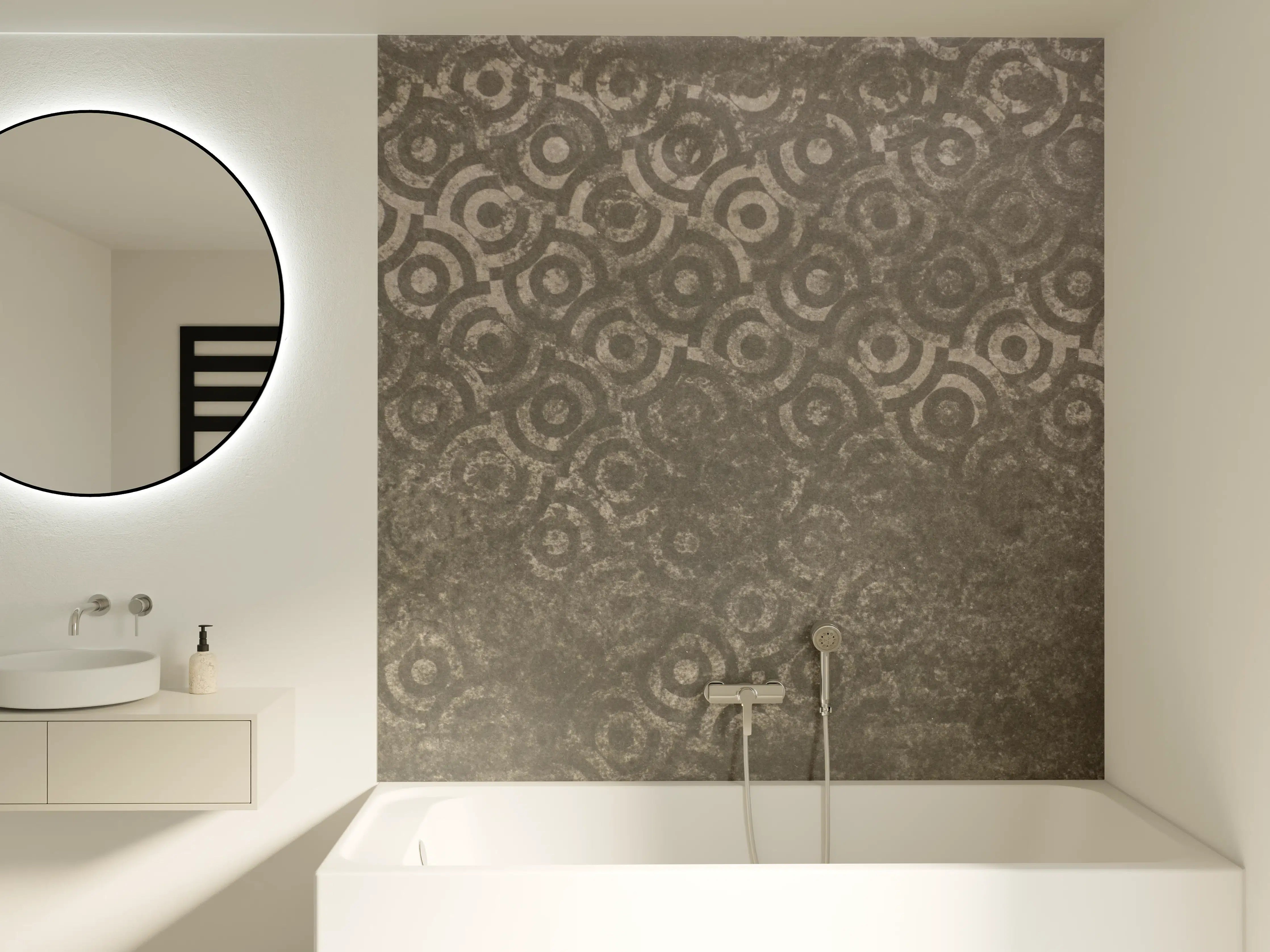 Badewannen-Rückwand - Goldene Struktur mit Mustertextur