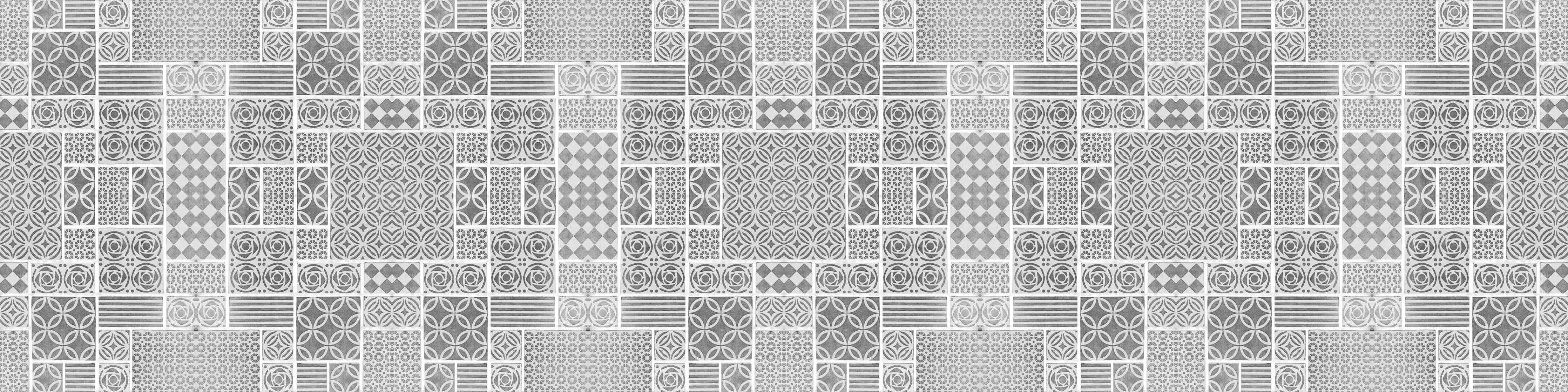 Badewannen-Rückwand-Gräuliche geometrische Fliesen