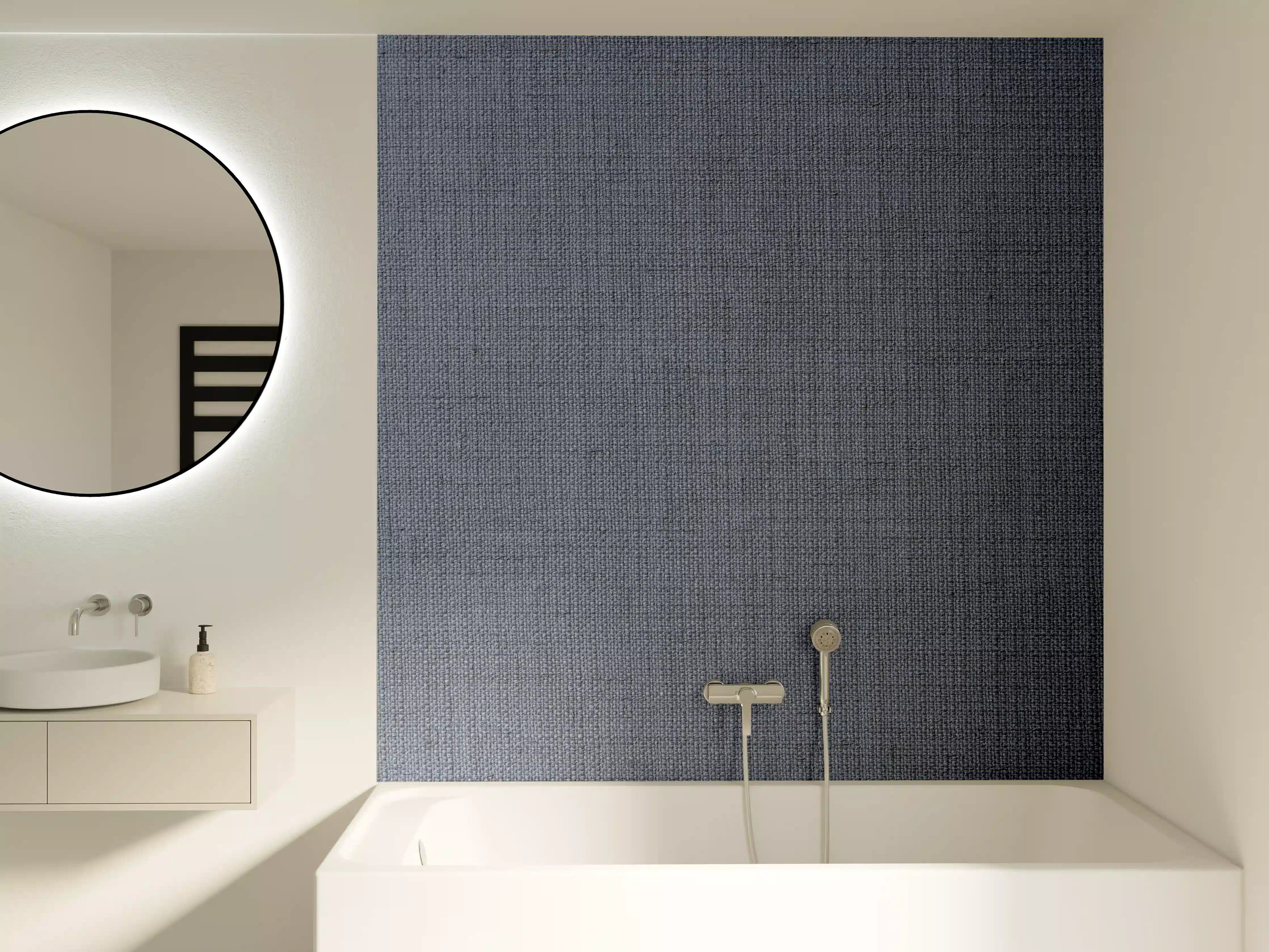 Badewannen-Rückwand - Gräulicher gewebter Stoff 