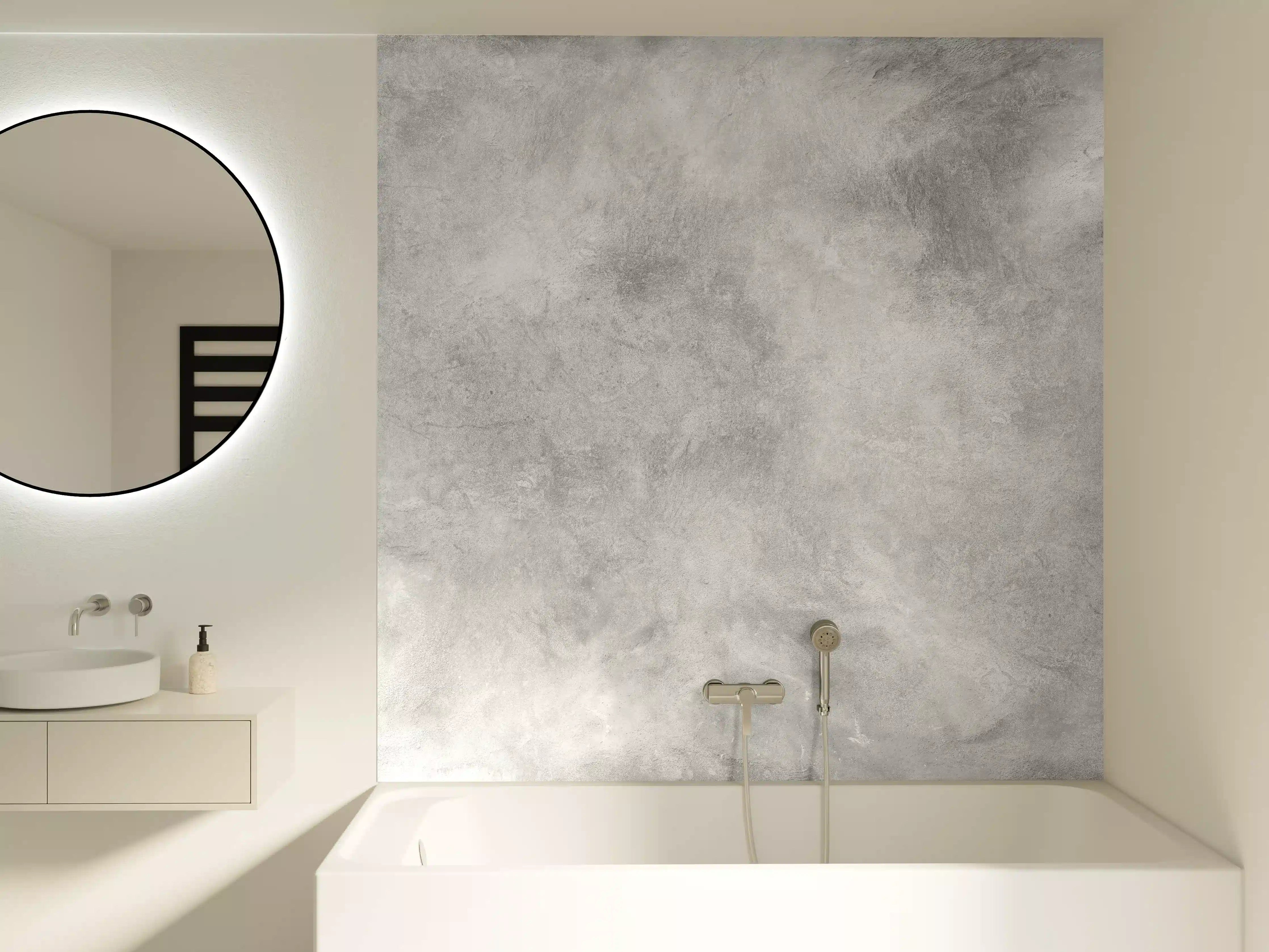 Badewannen-Rückwand - Gräuliches Marmor Design