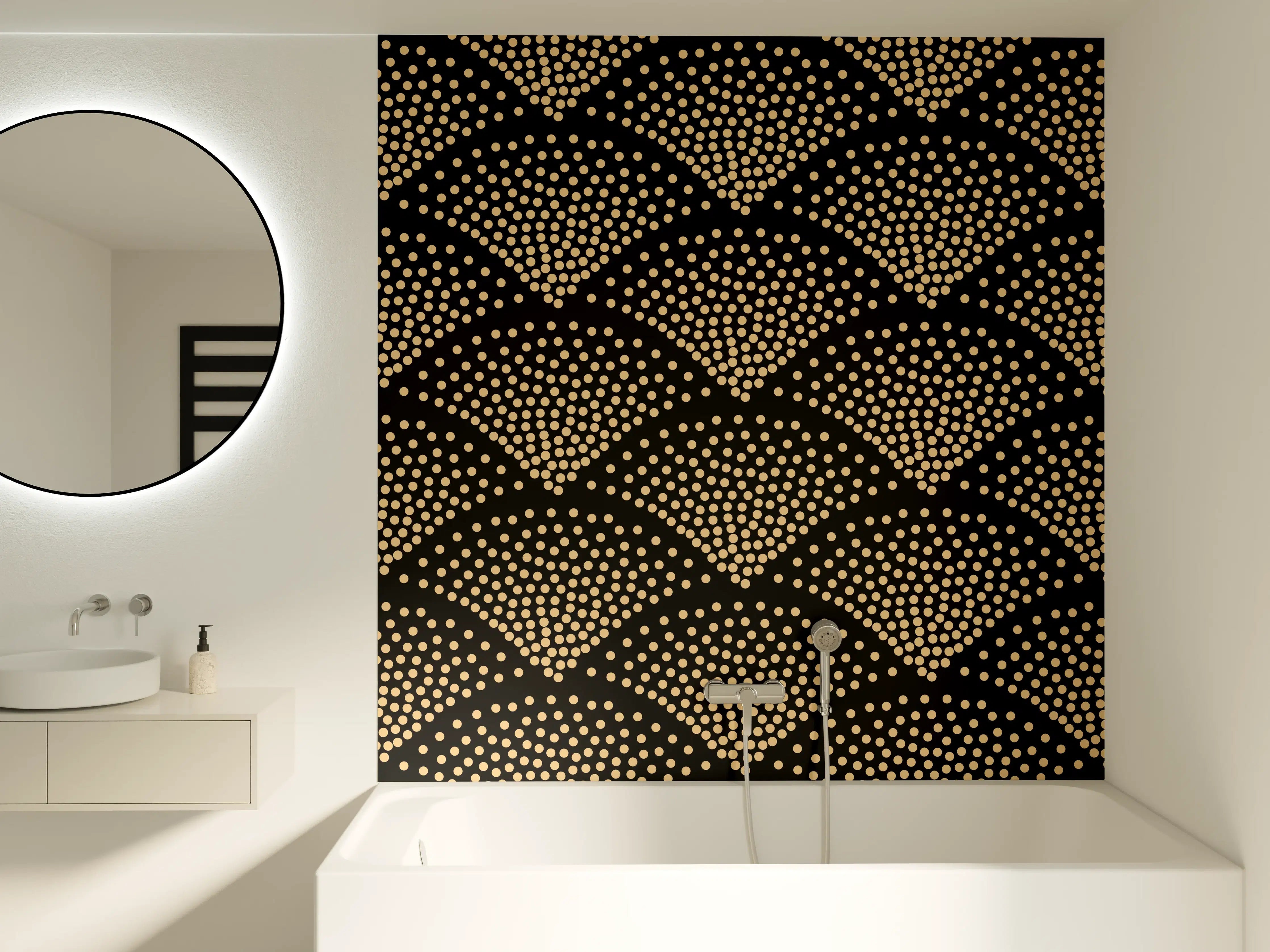 Badewannen-Rückwand - Grafik-Textur-Schwarz-Hellbraun