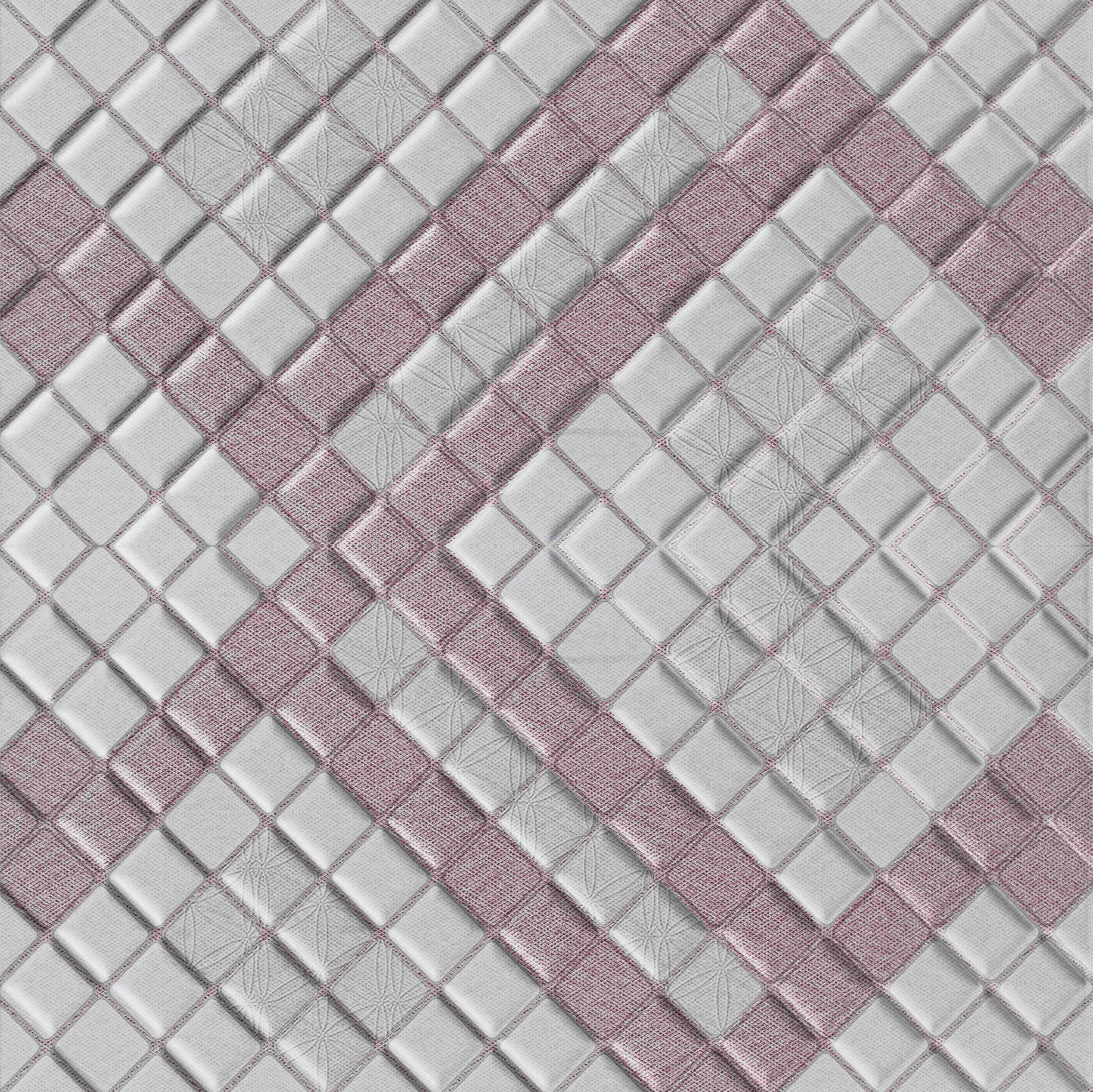 Badewannen-Rückwand-Grau-Weißes Geometrisches Design