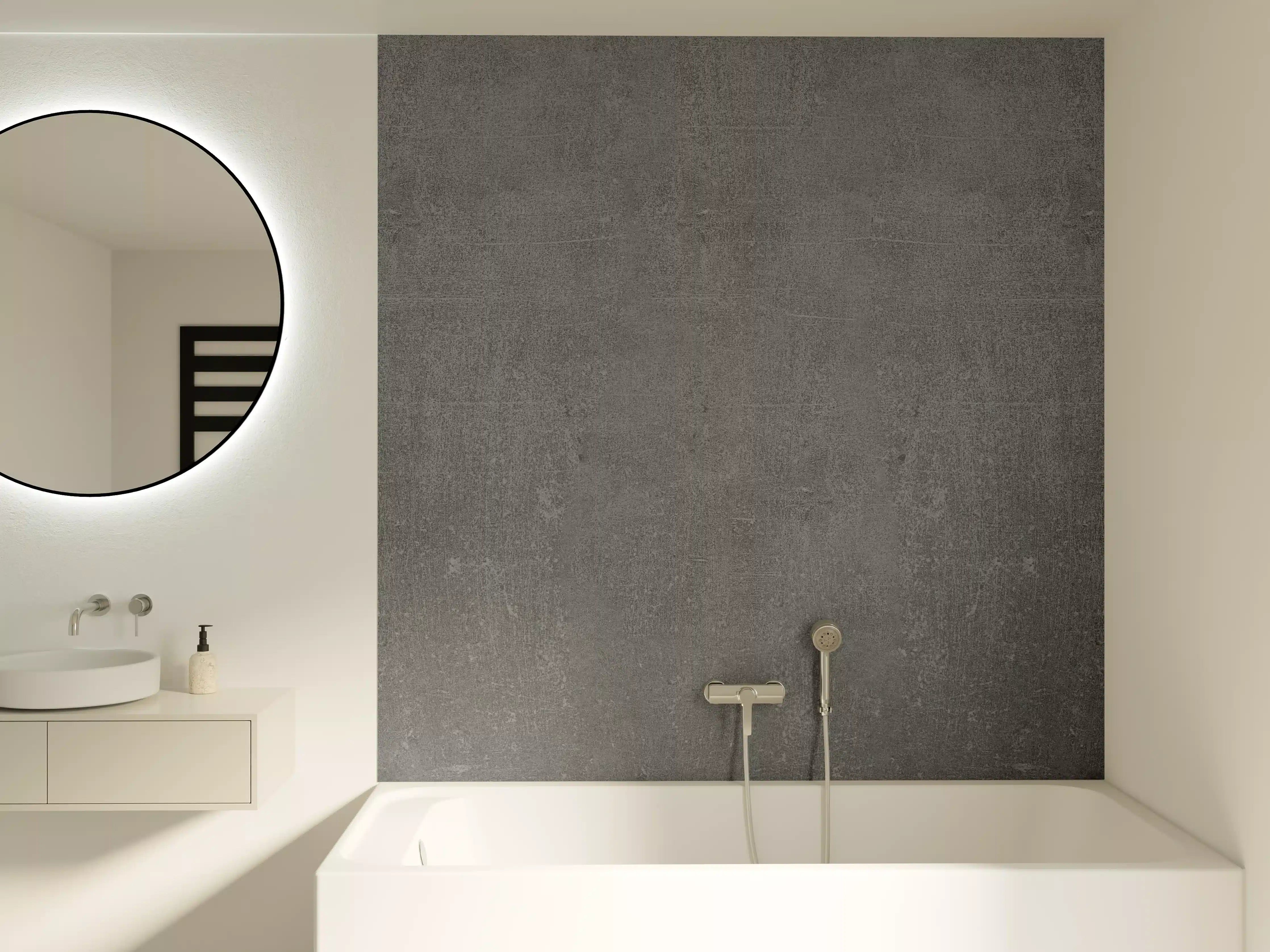 Badewannen-Rückwand - Graue Anthrazite Beton Textur