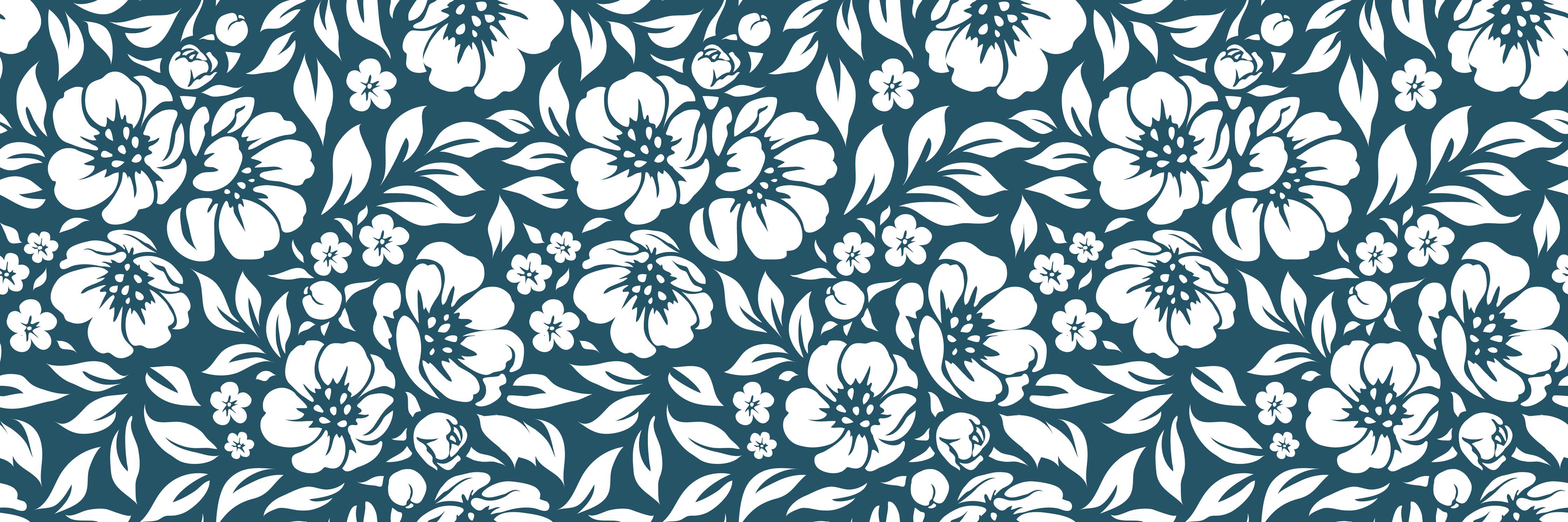 Badewannen-Rückwand-Graue Blumenmuster in Blau-Weiß