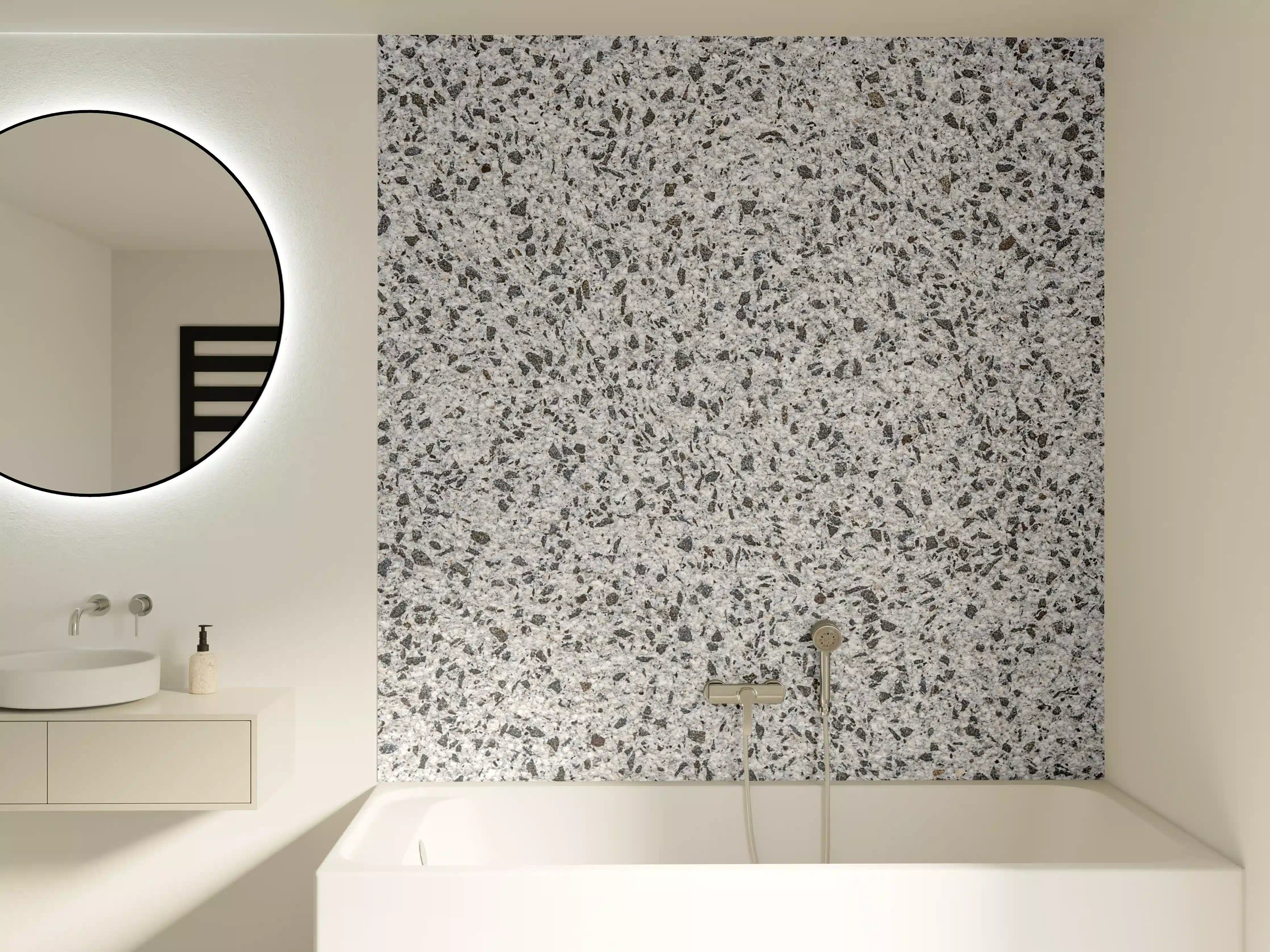 Badewannen-Rückwand - Graue Granit-Textur mit feinen Details