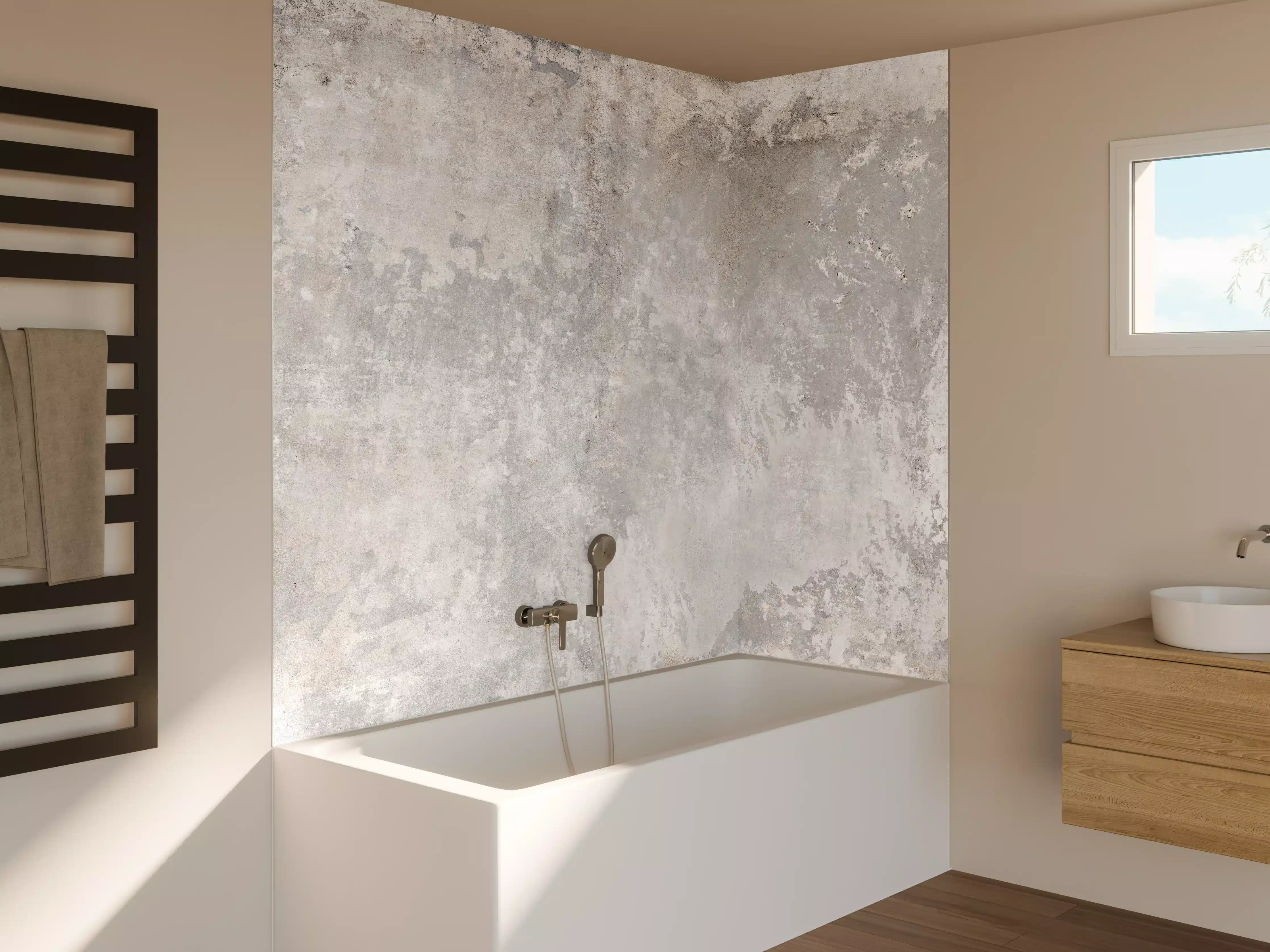 Badewannen-Rückwand - Grauer Zement-Hintergrund