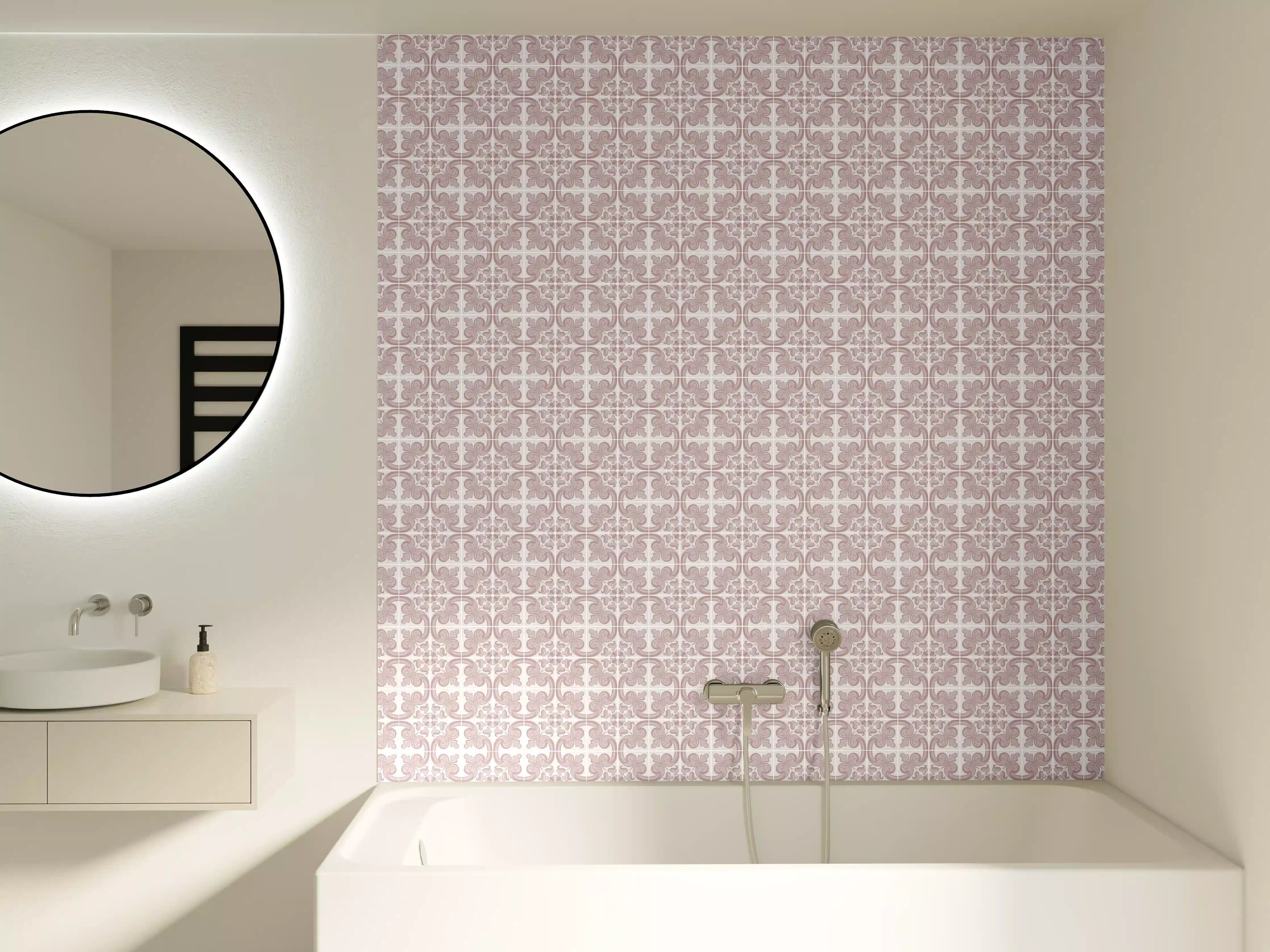 Badewannen-Rückwand - Graues Nahtloses Designer-Muster