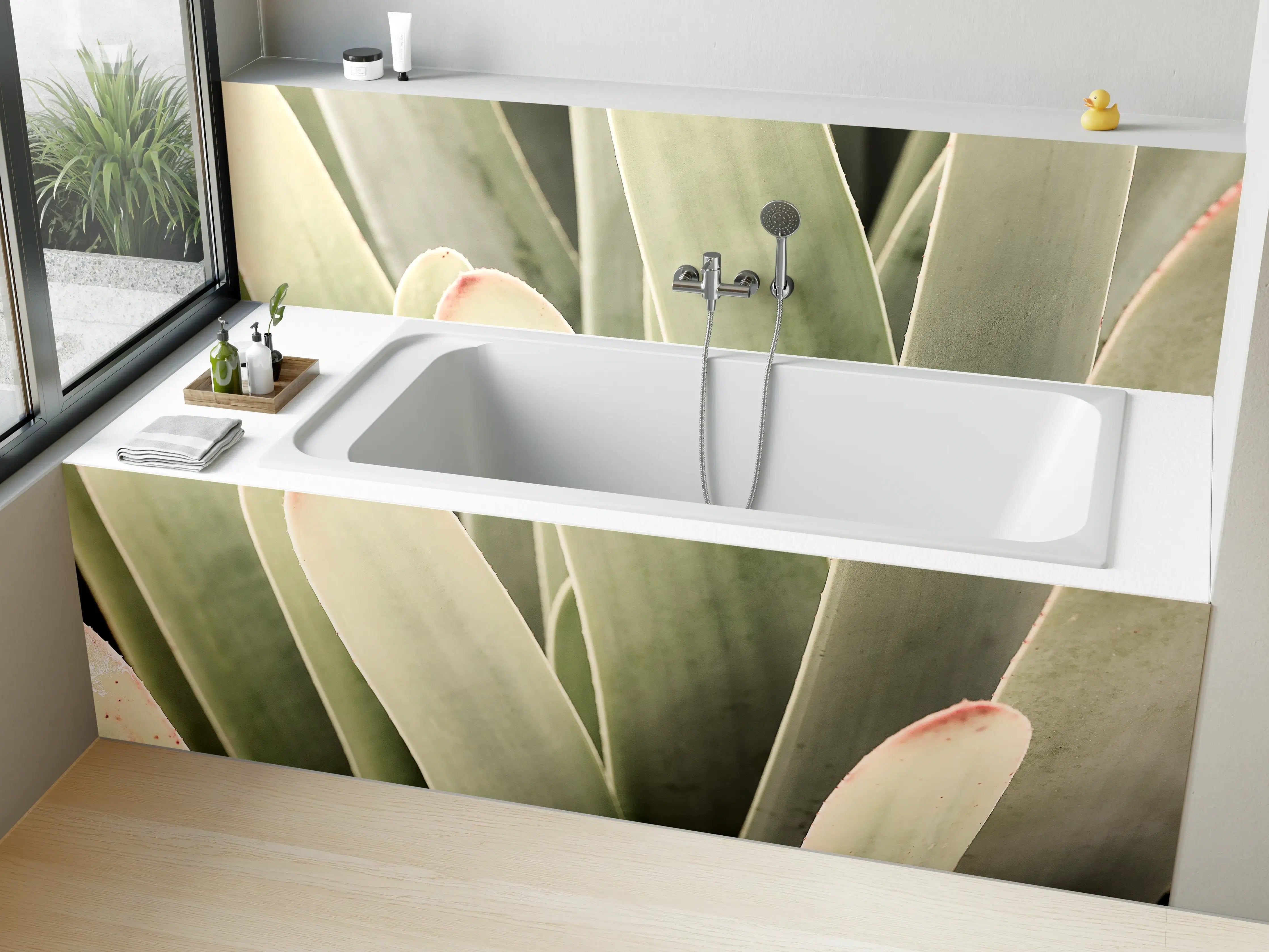 Badewannen-Rückwand - Grüne Aloe-Vera-Textur