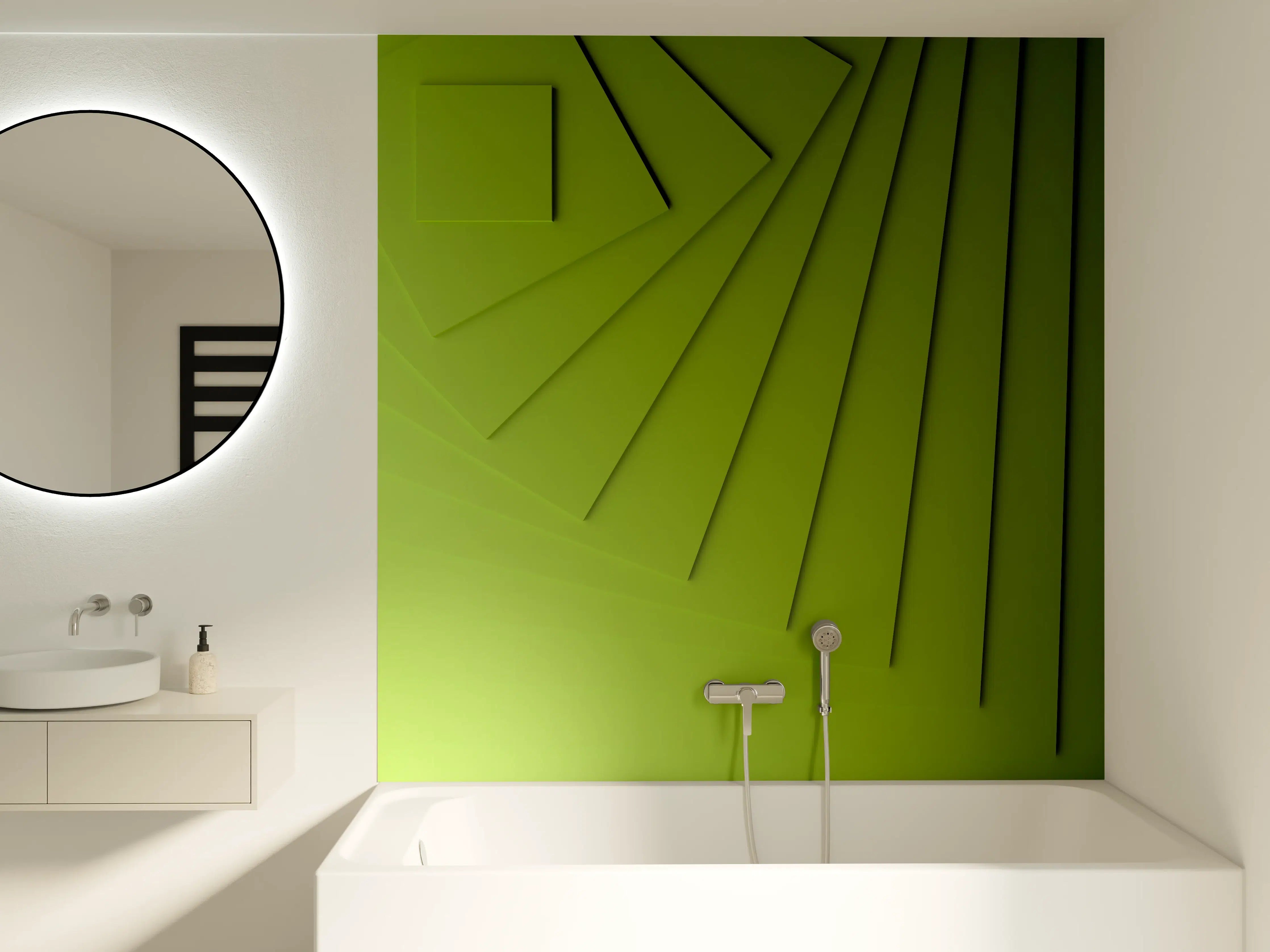Badewannen-Rückwand - Grüner Moderner Hintergrund 