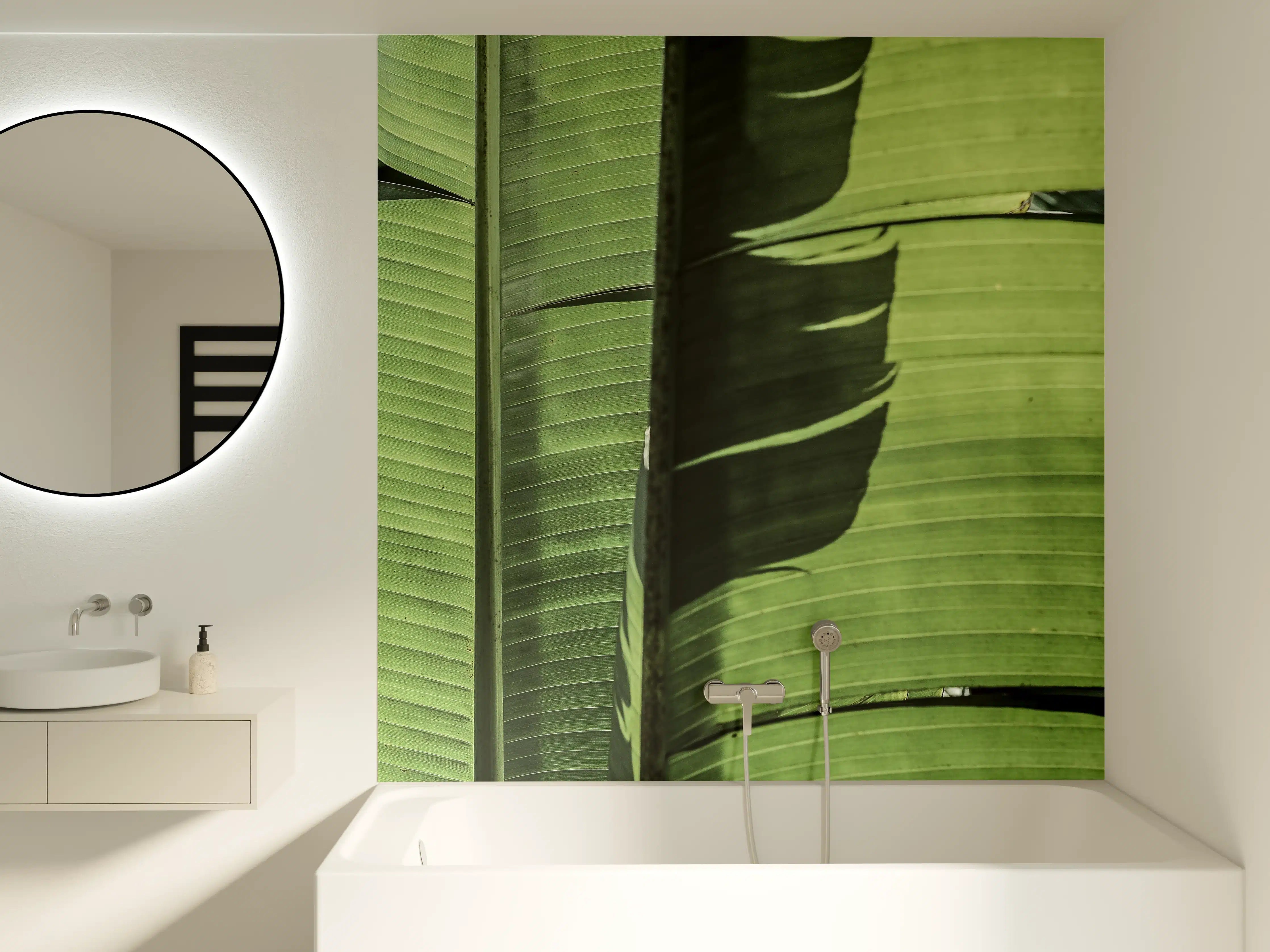 Badewannen-Rückwand - Grünes Bananenblatt-Muster