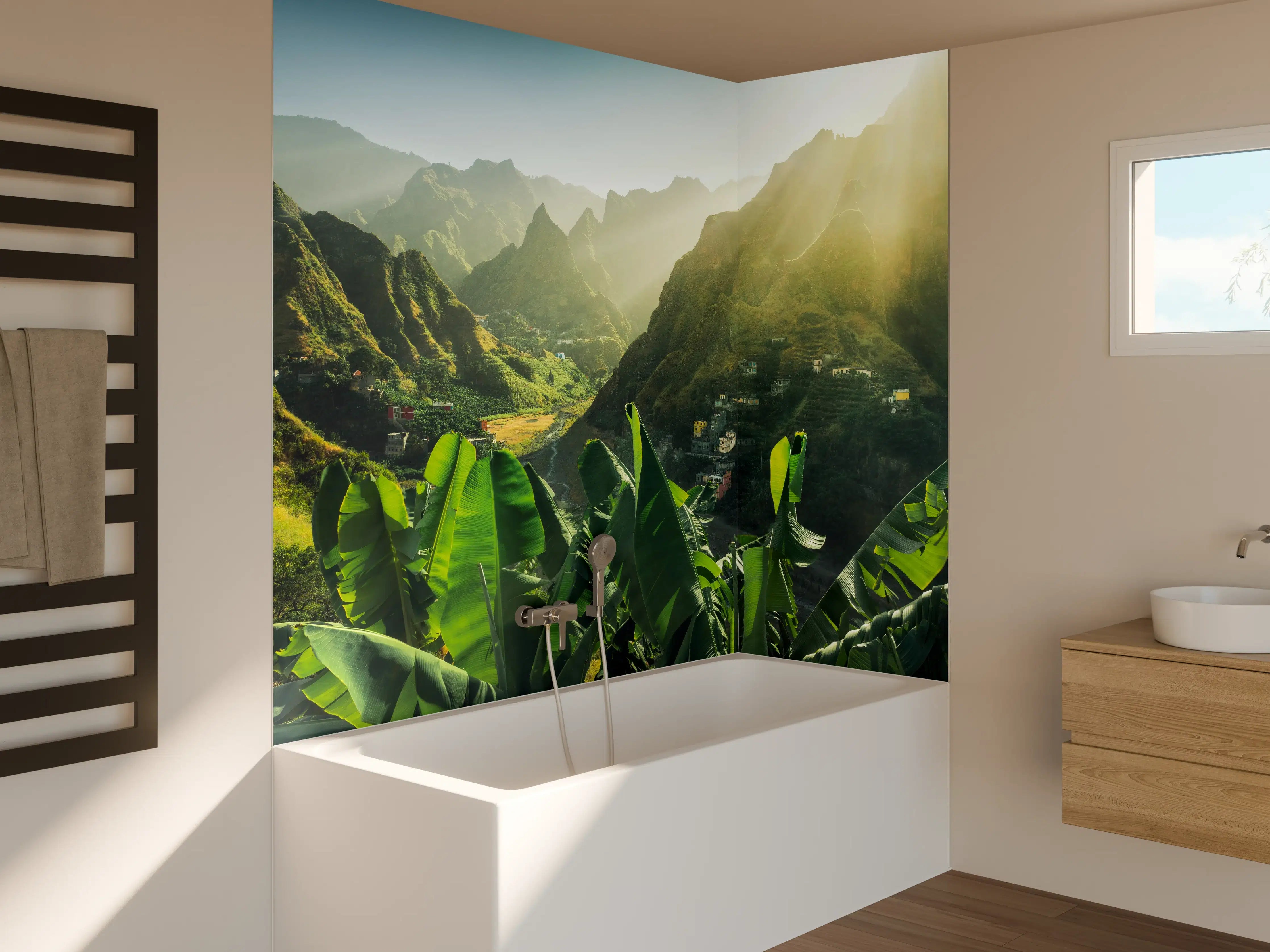 Badewannen-Rückwand - Grünes Kapverdisches Tal