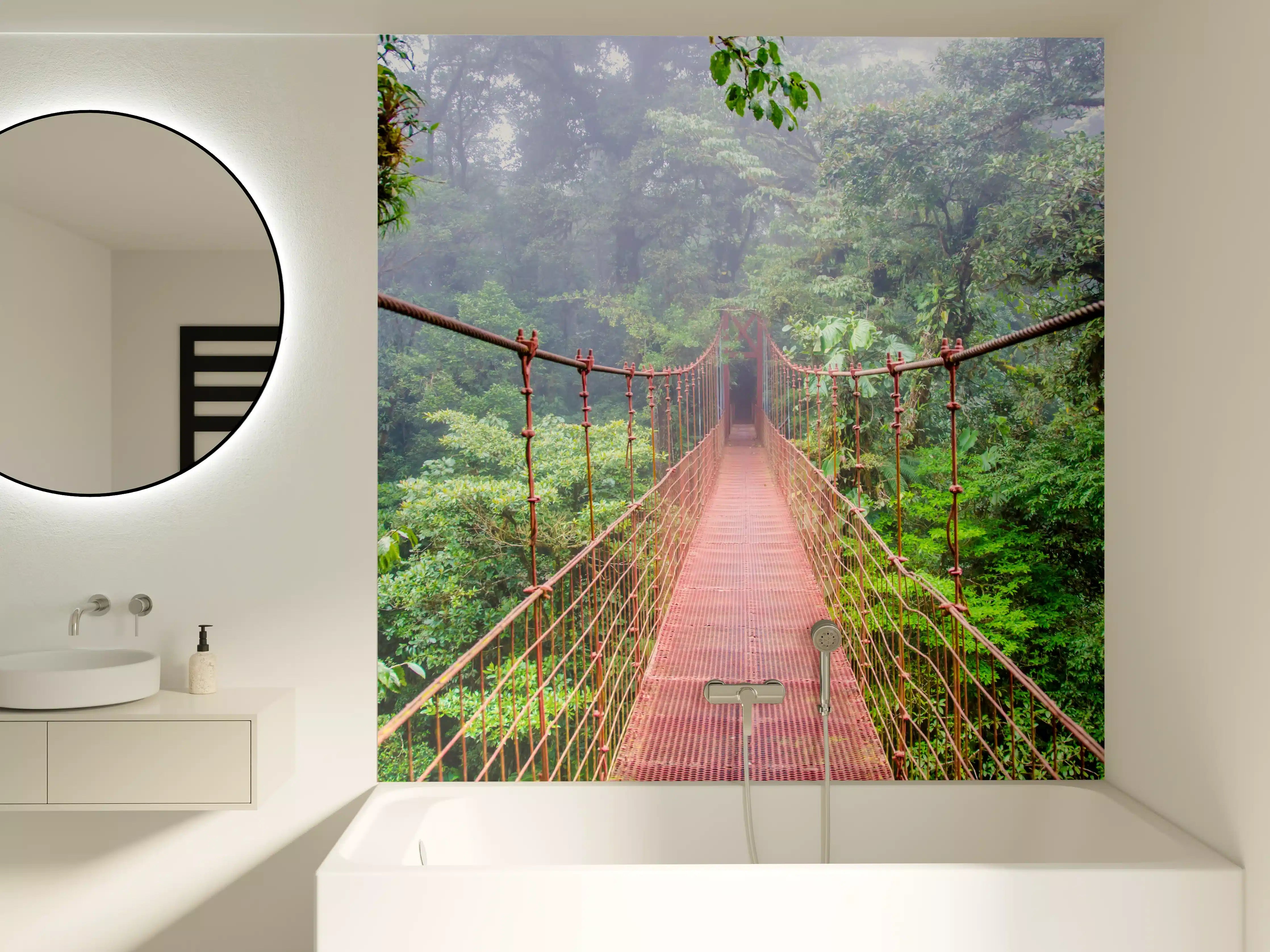 Badewannen-Rückwand - Hängebrücke im Regenwald Costa Rica
