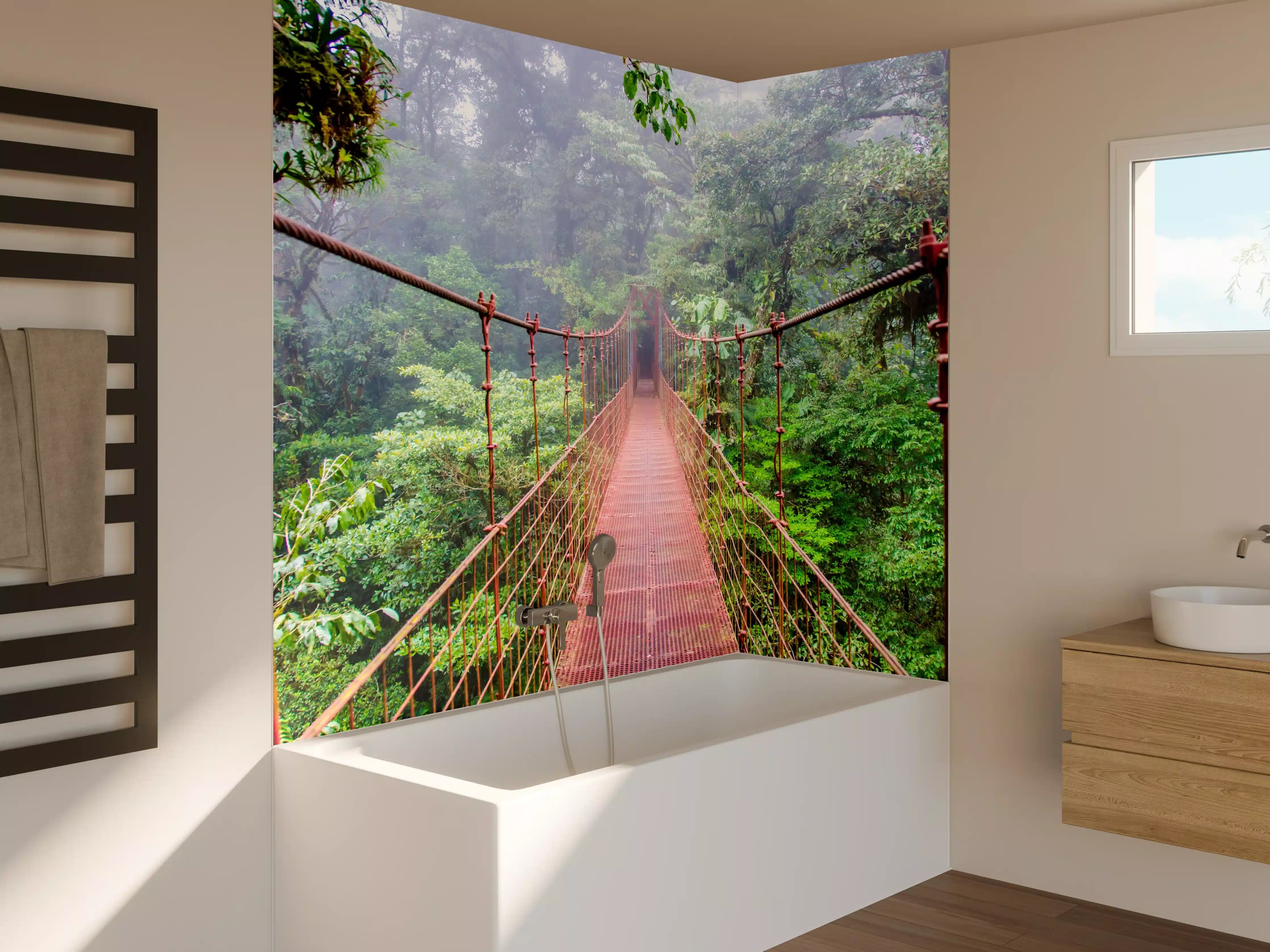 Badewannen-Rückwand - Hängebrücke im Regenwald Costa Rica
