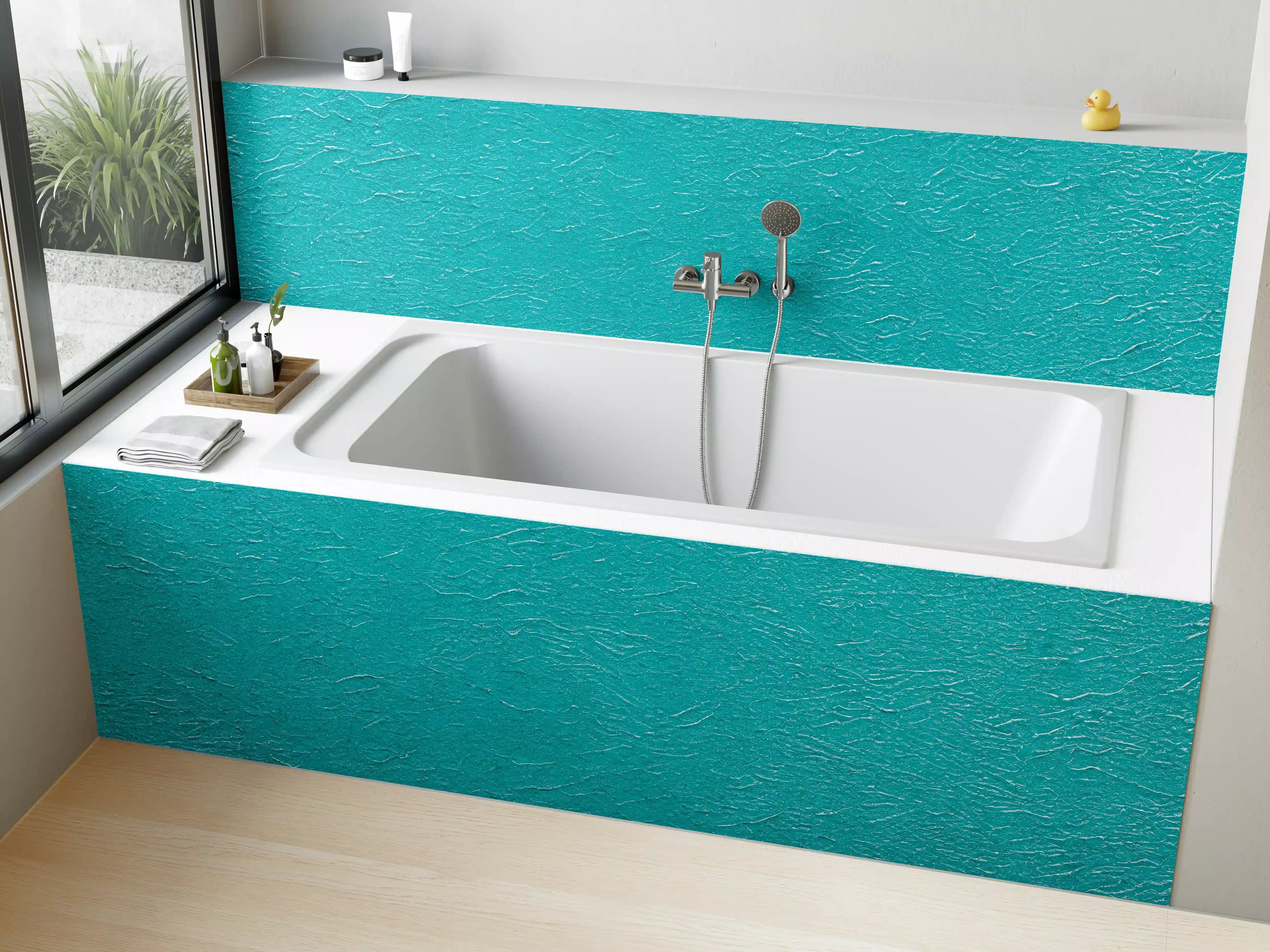 Badewannen-Rückwand - Hellblaue Wand Struktur