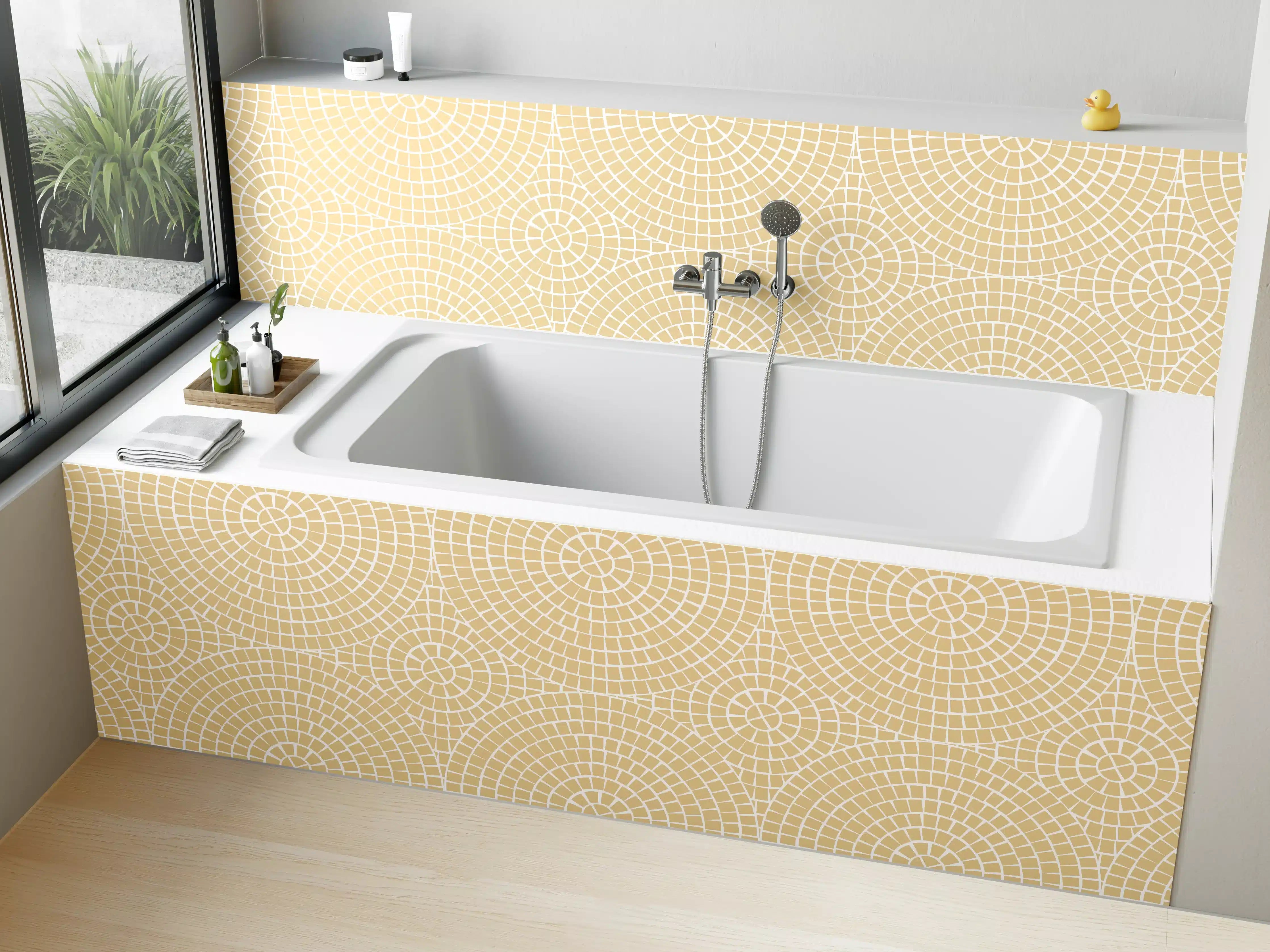 Badewannen-Rückwand - Helle Beige Mandala Muster