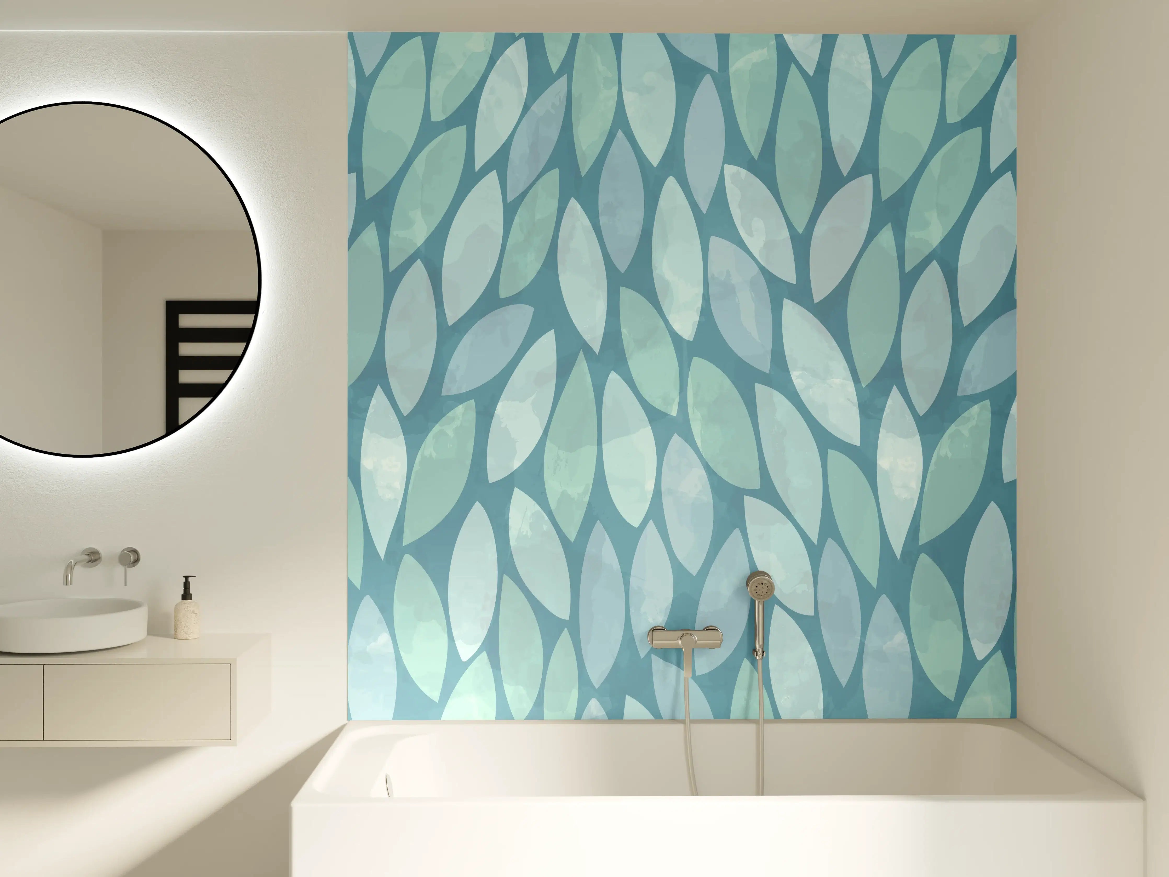 Badewannen-Rückwand - Helle Blau-Grün-Muster