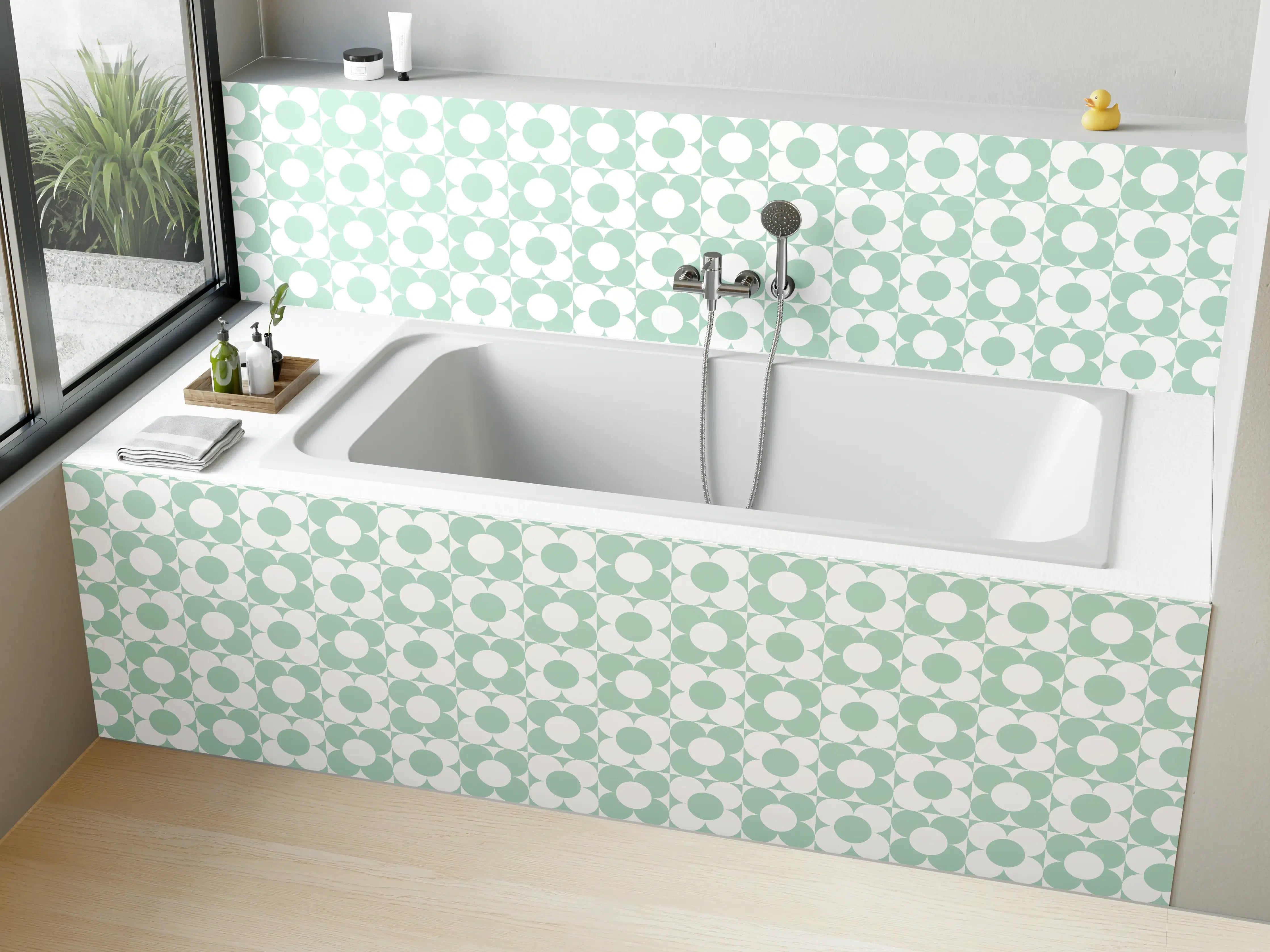 Badewannen-Rückwand - Heller geometrischer Muster-Hintergrund