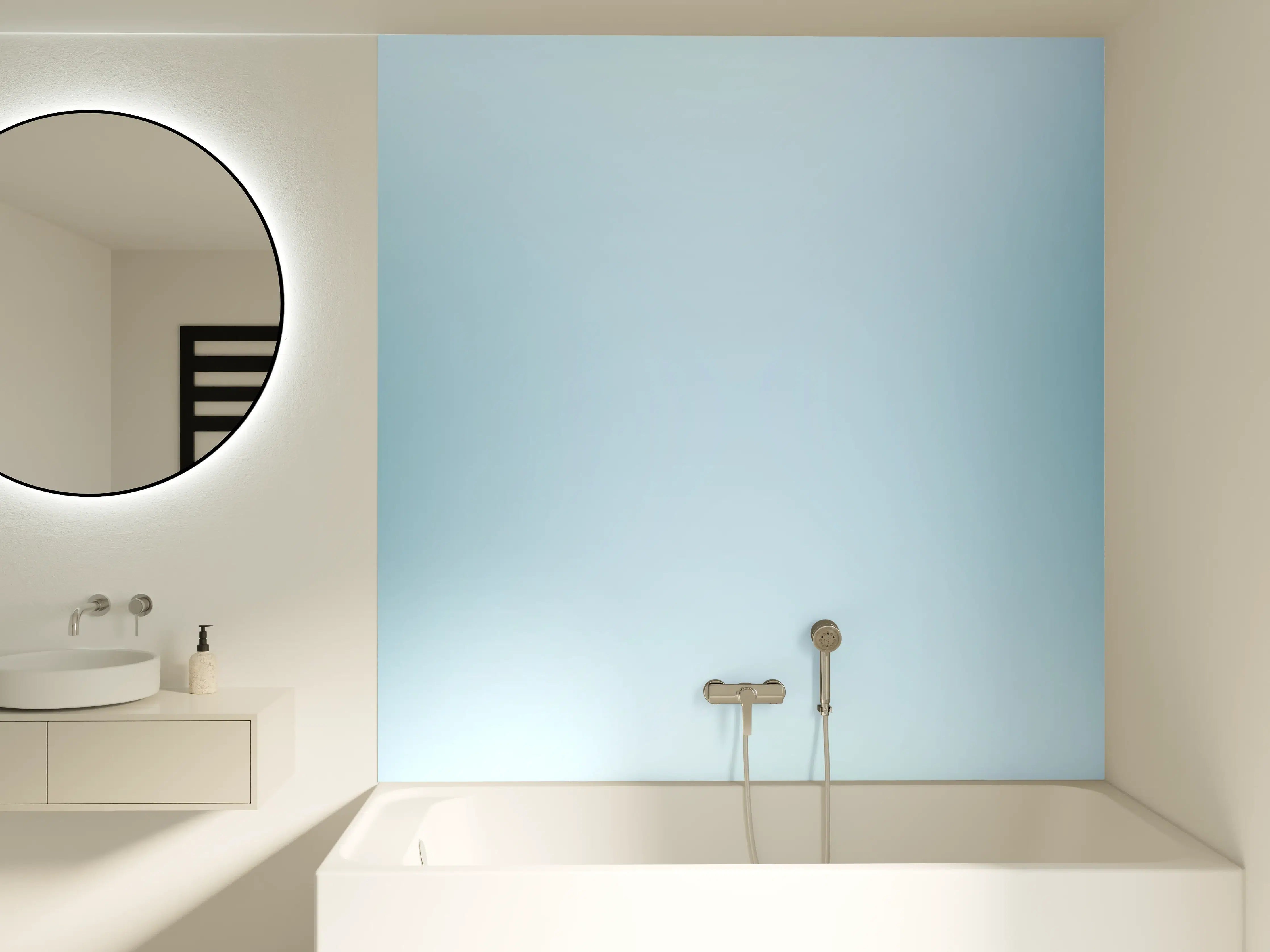 Badewannen-Rückwand - Helles, Blaues Farbenspiel Hintergrund